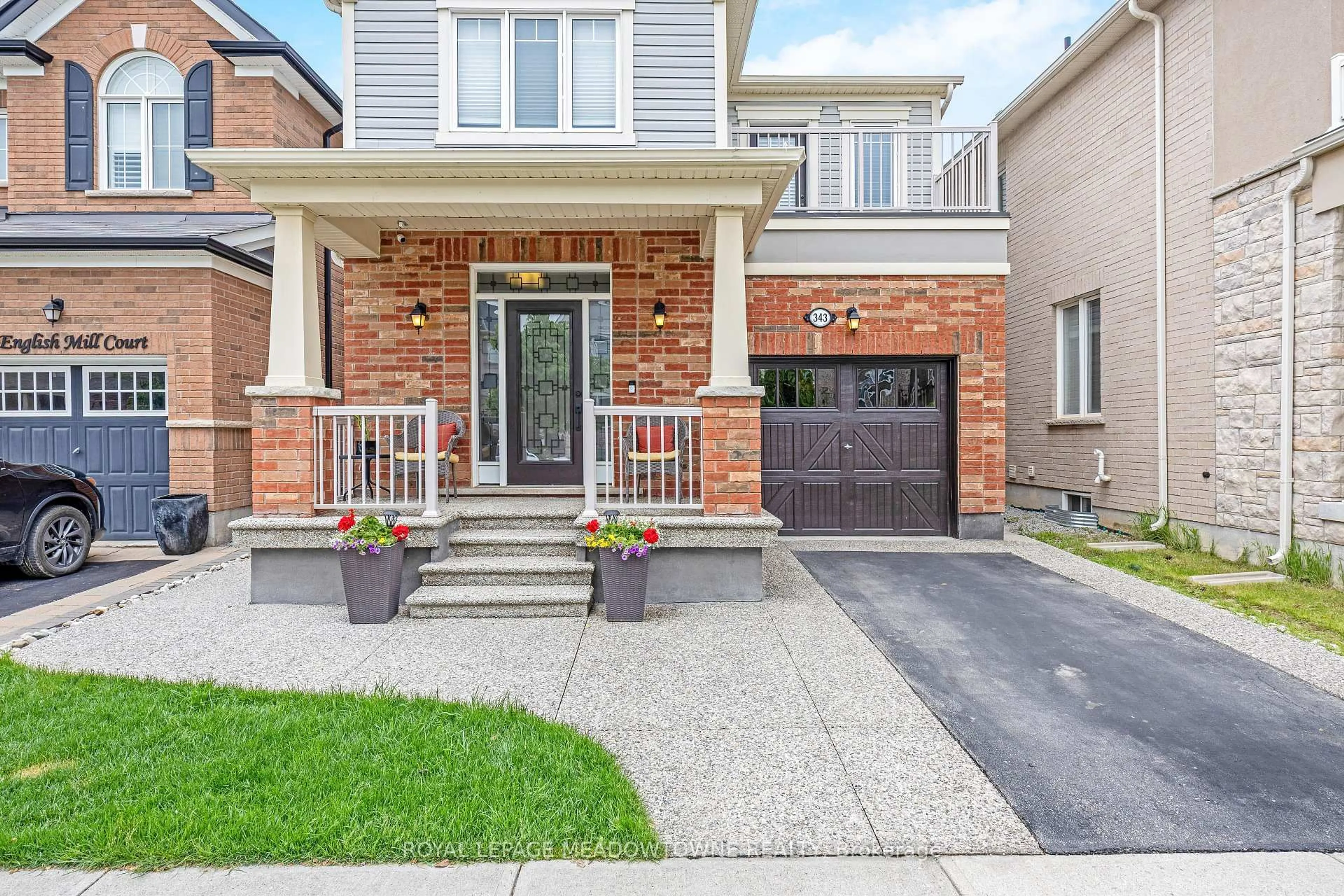 Home with brick exterior material, street for 343 English Mill Crt, Milton Ontario L9E 0A8