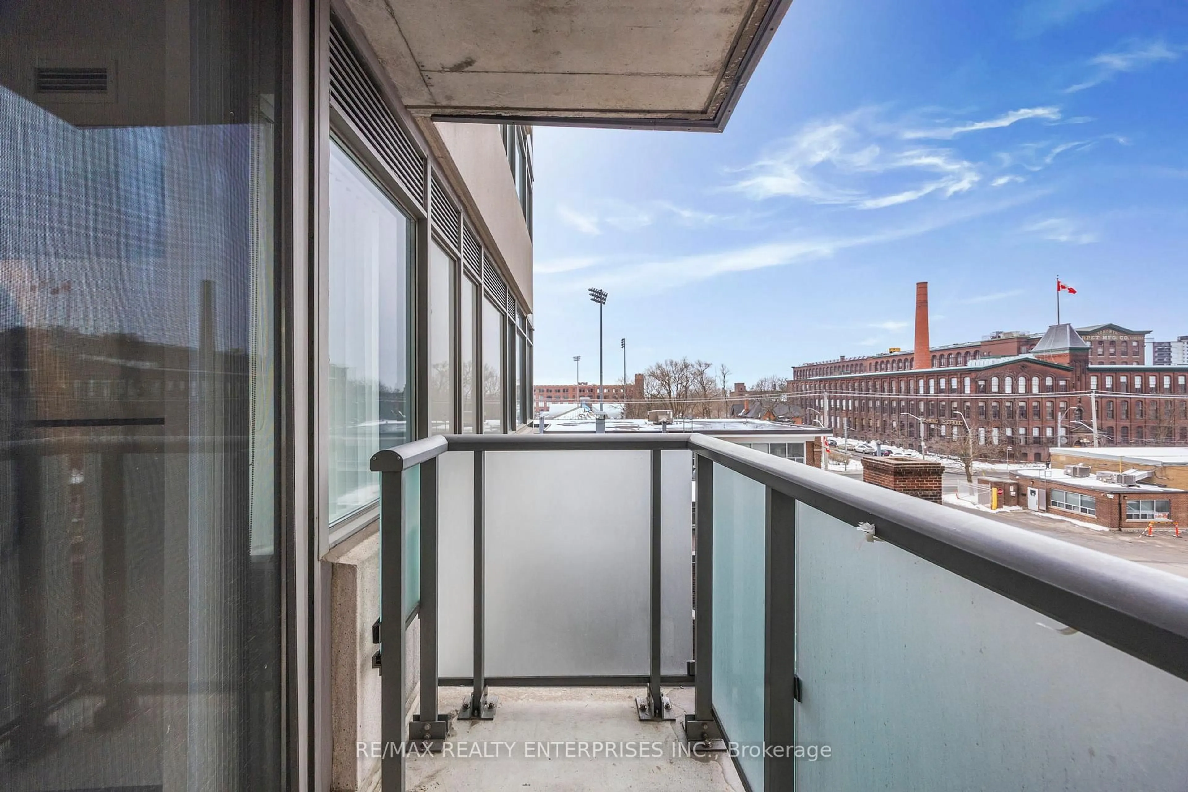 Balcony in the apartment, city buildings view from balcony for 20 Joe Shuster Way #419, Toronto Ontario M6K 0A3