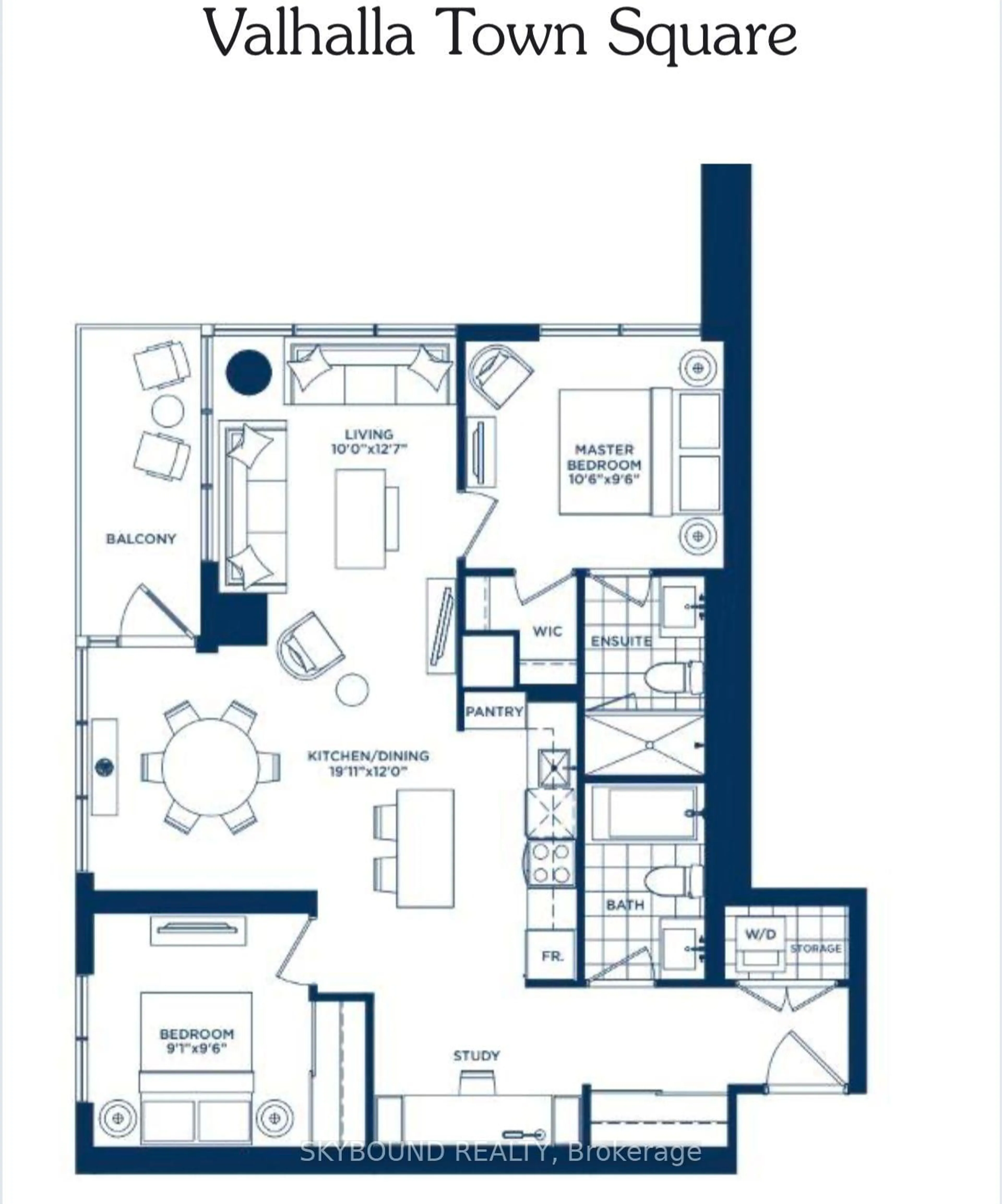 Floor plan for 30 Gibbs Rd #605, Toronto Ontario M9B 0E4