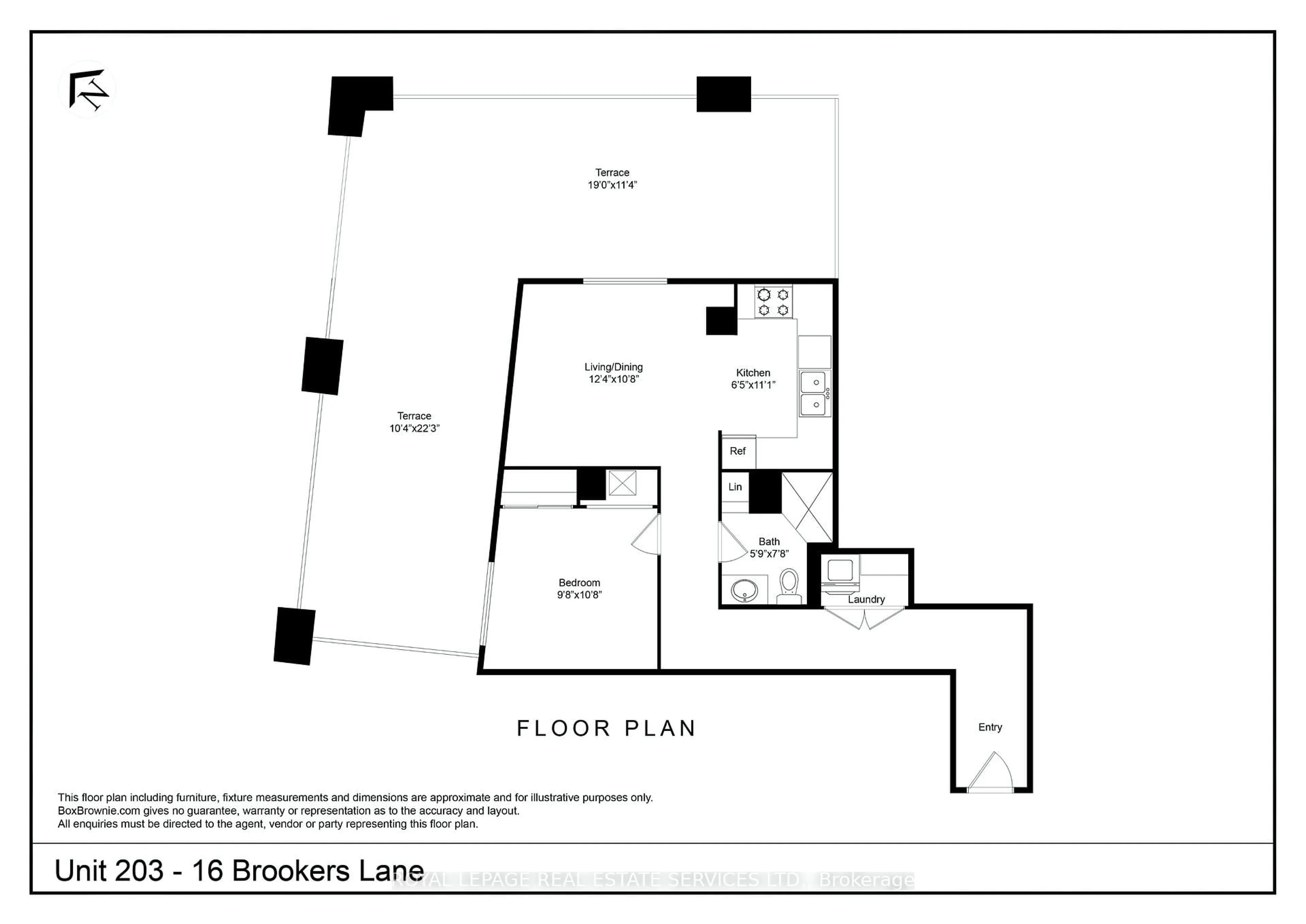 Floor plan for 16 Brookers Lane #203, Toronto Ontario M8V 0A5