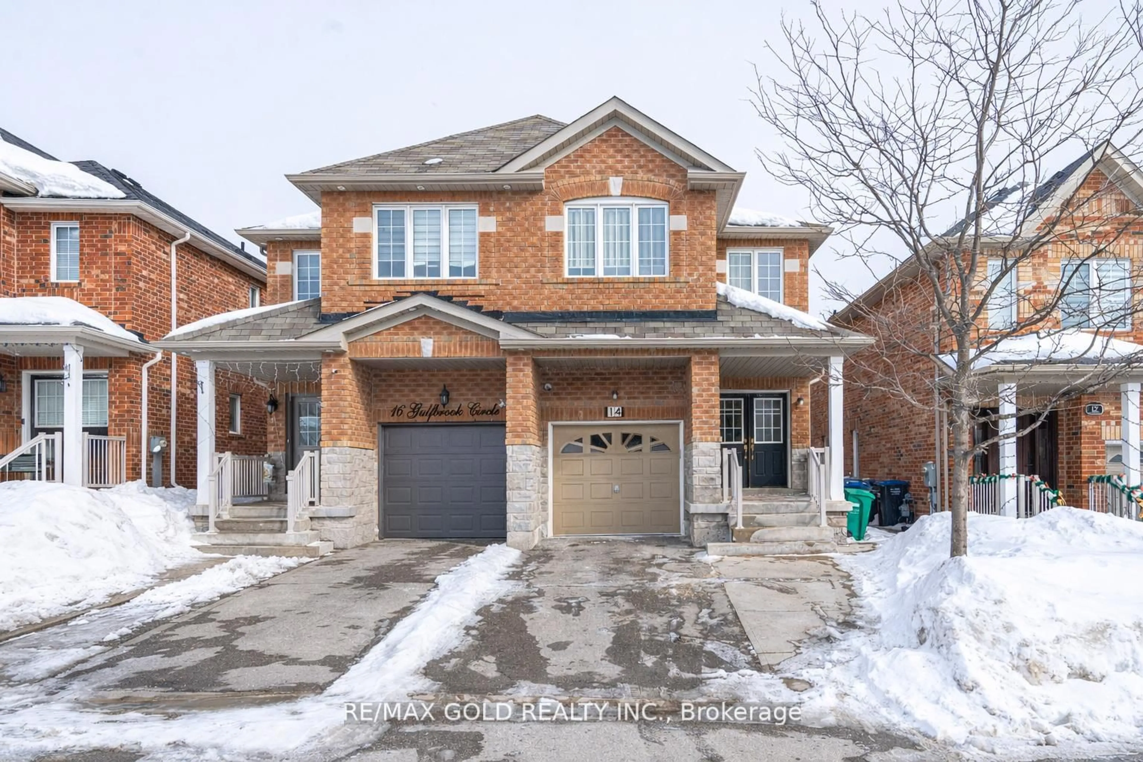Home with brick exterior material, street for 14 Gulfbrook Circ, Brampton Ontario L6Z 0G4