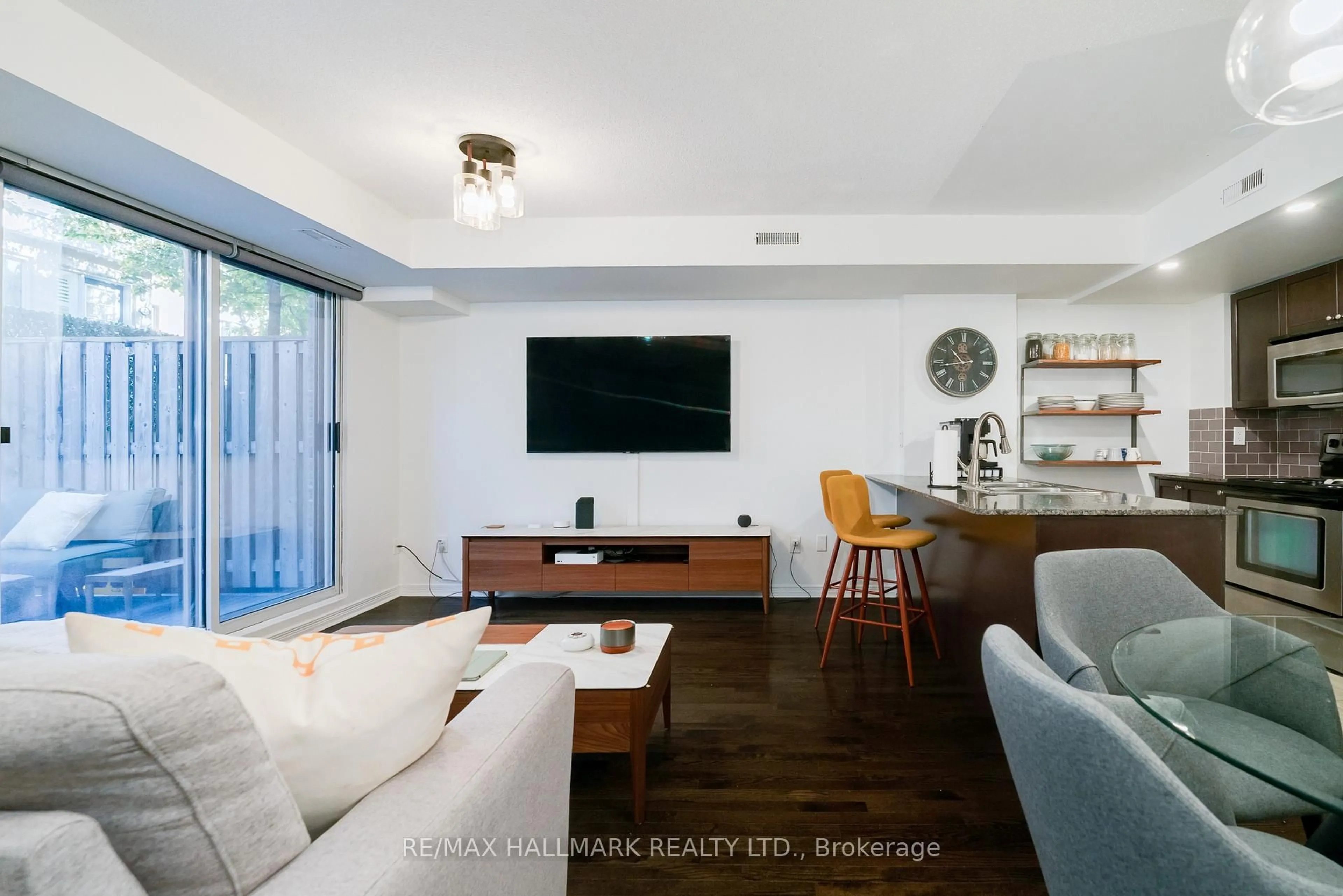 Living room with furniture, unknown for 20 Foundry Ave #113, Toronto Ontario M6H 4L1