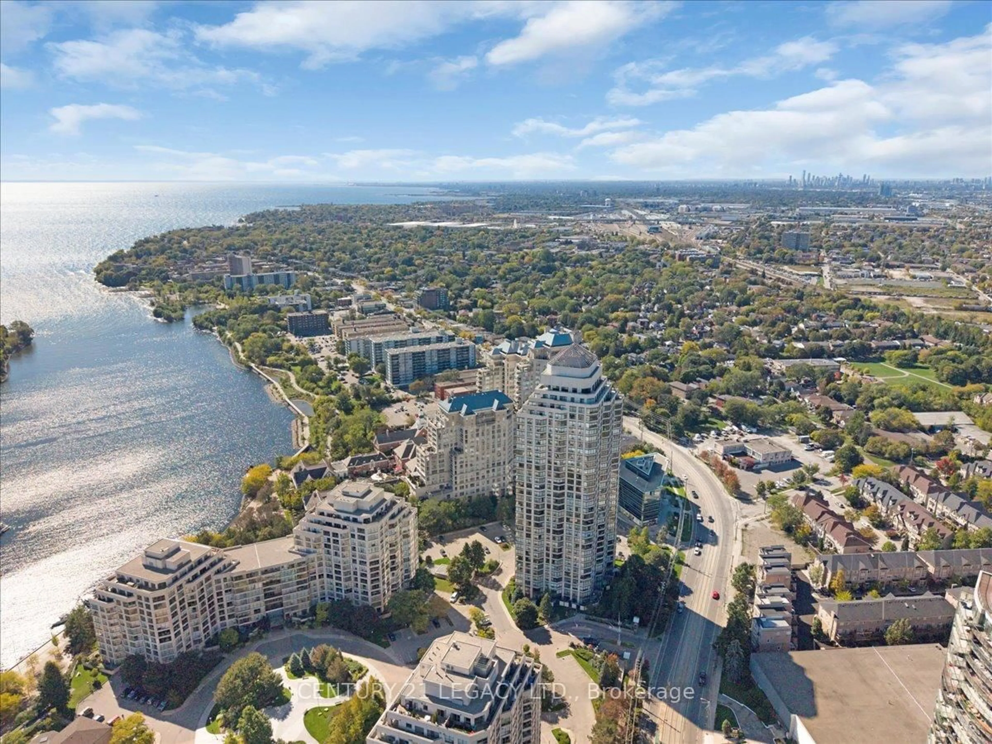 A pic from outside/outdoor area/front of a property/back of a property/a pic from drone, water/lake/river/ocean view for 2269 Lakeshore Blvd #1207, Toronto Ontario M8V 3X6