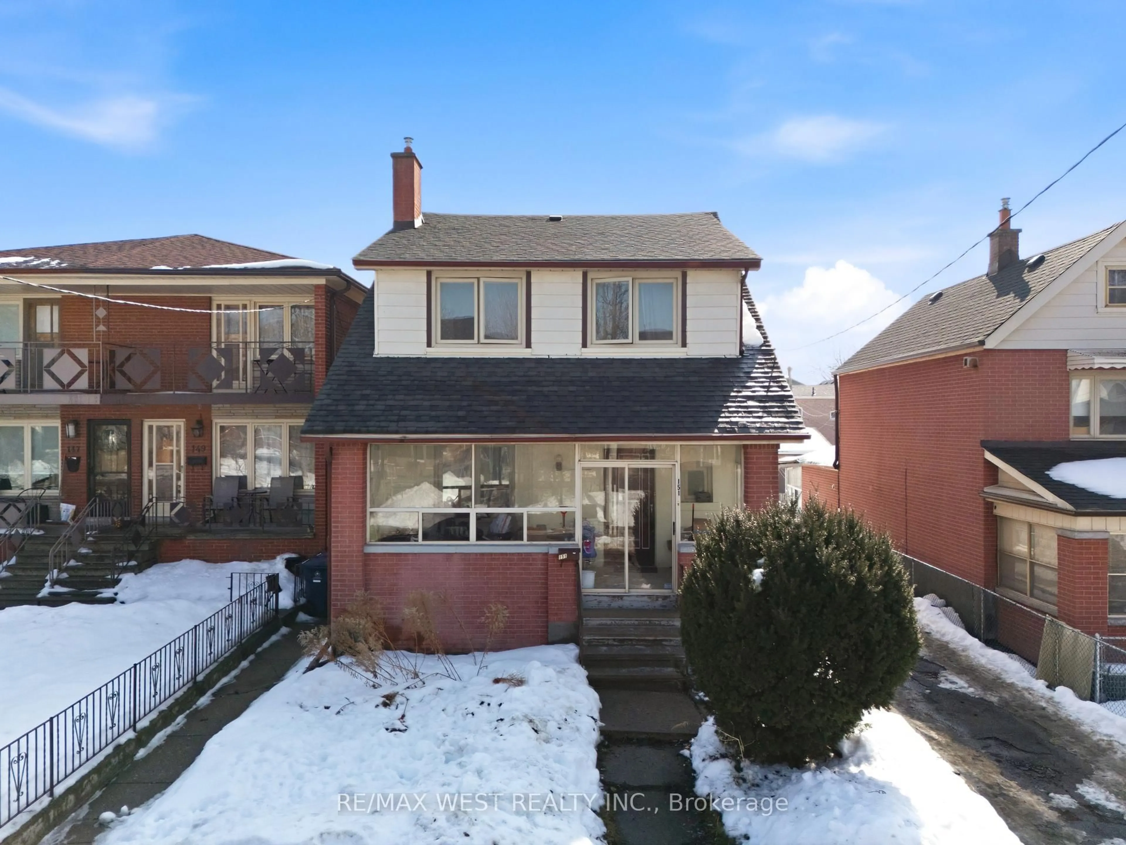 Home with brick exterior material, street for 151 Ascot Ave, Toronto Ontario M6E 1G5