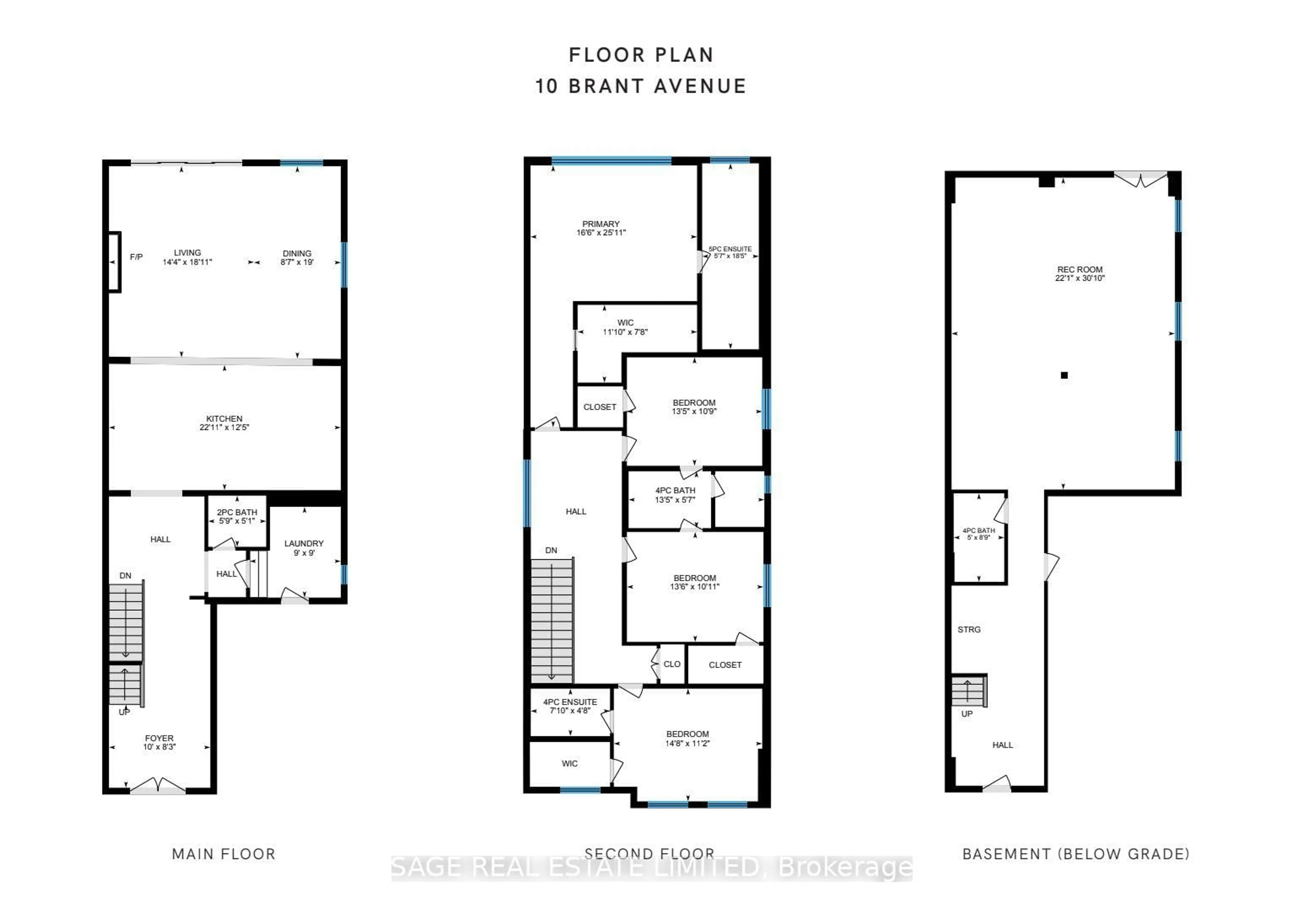 Floor plan for 10 Brant Ave, Mississauga Ontario L5G 3N8