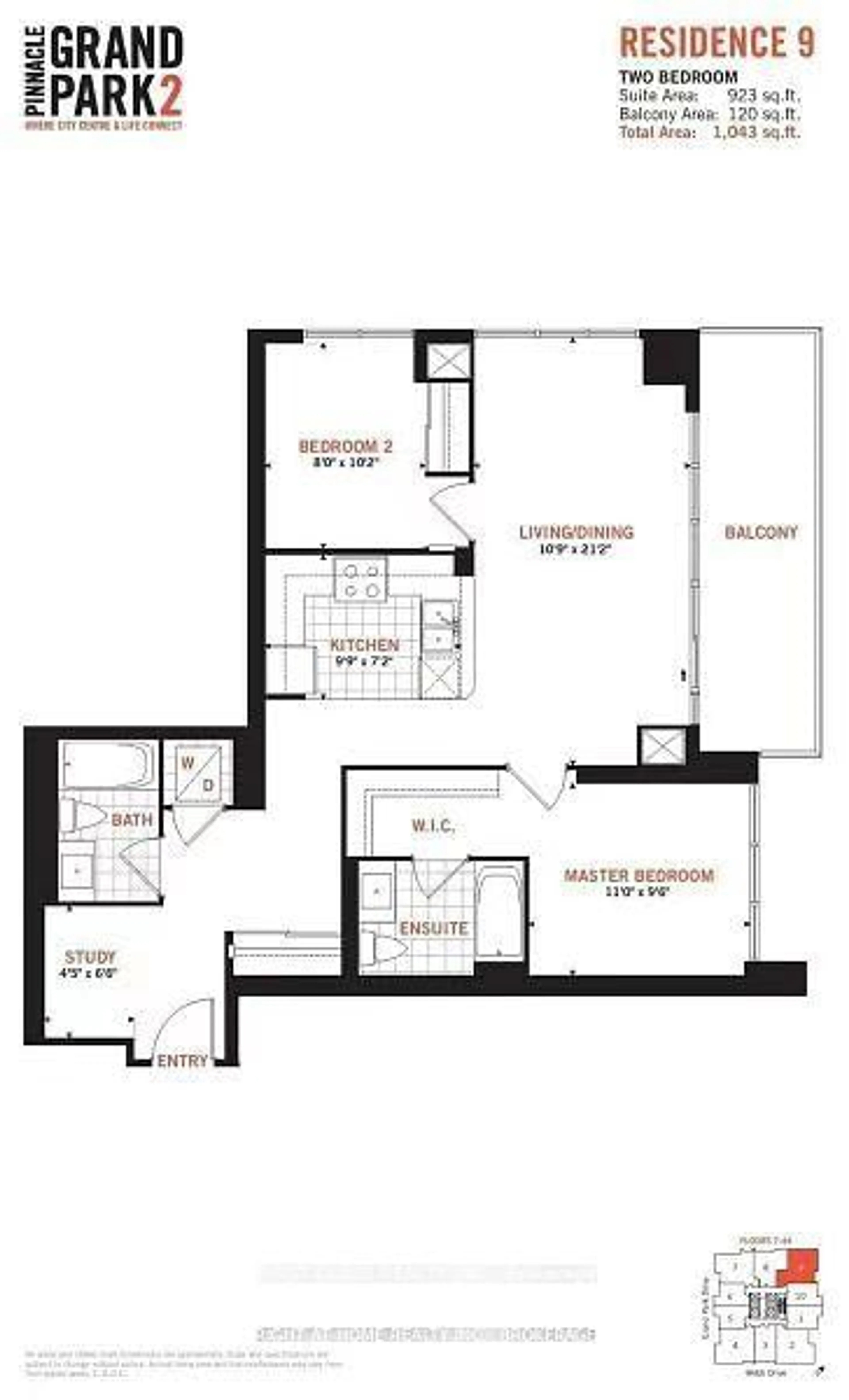 Floor plan for 3975 Grand Park Dr #3809, Mississauga Ontario L5B 0K4