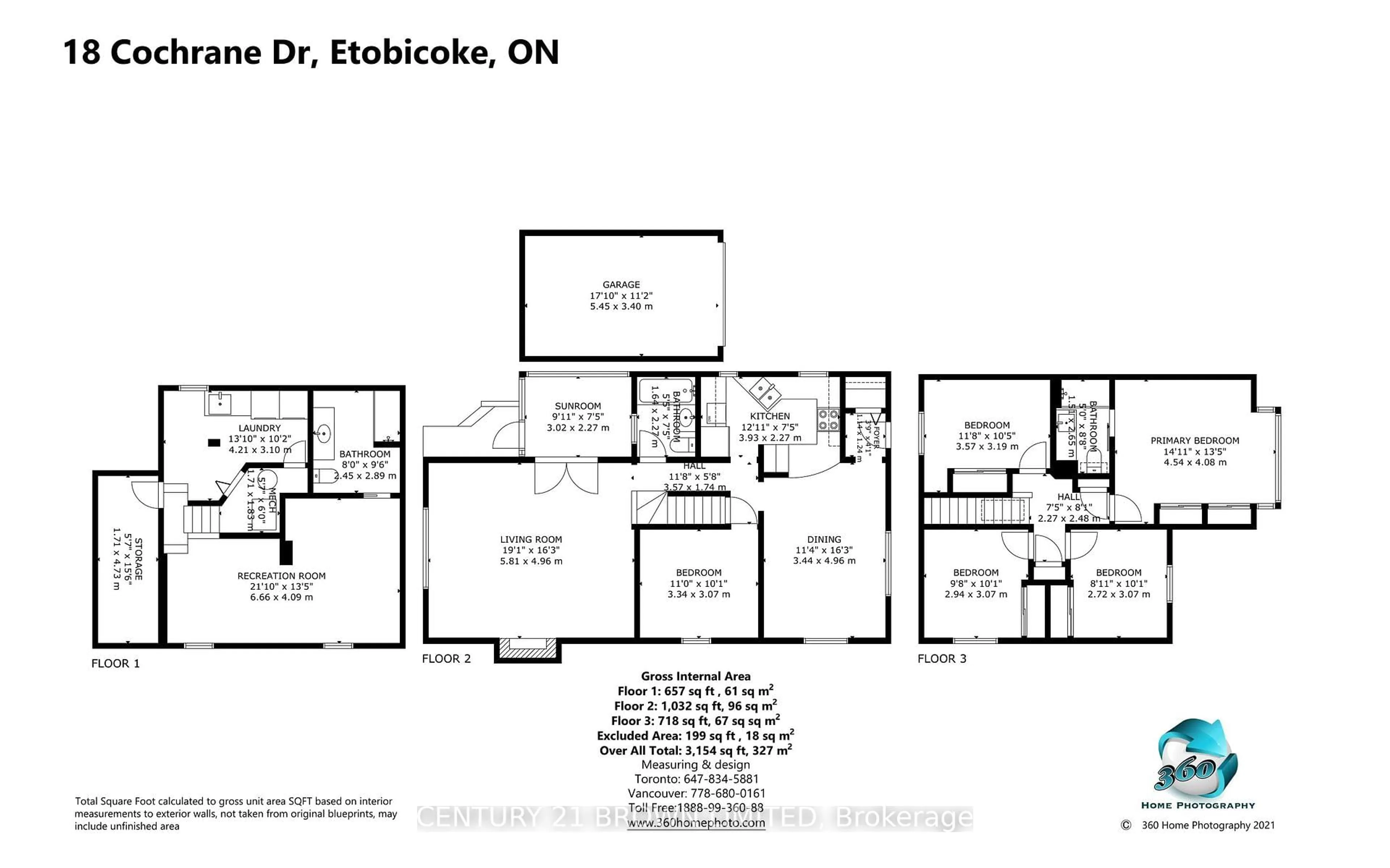 Floor plan for 18 Cochrane Crt, Toronto Ontario M8Z 3Z1