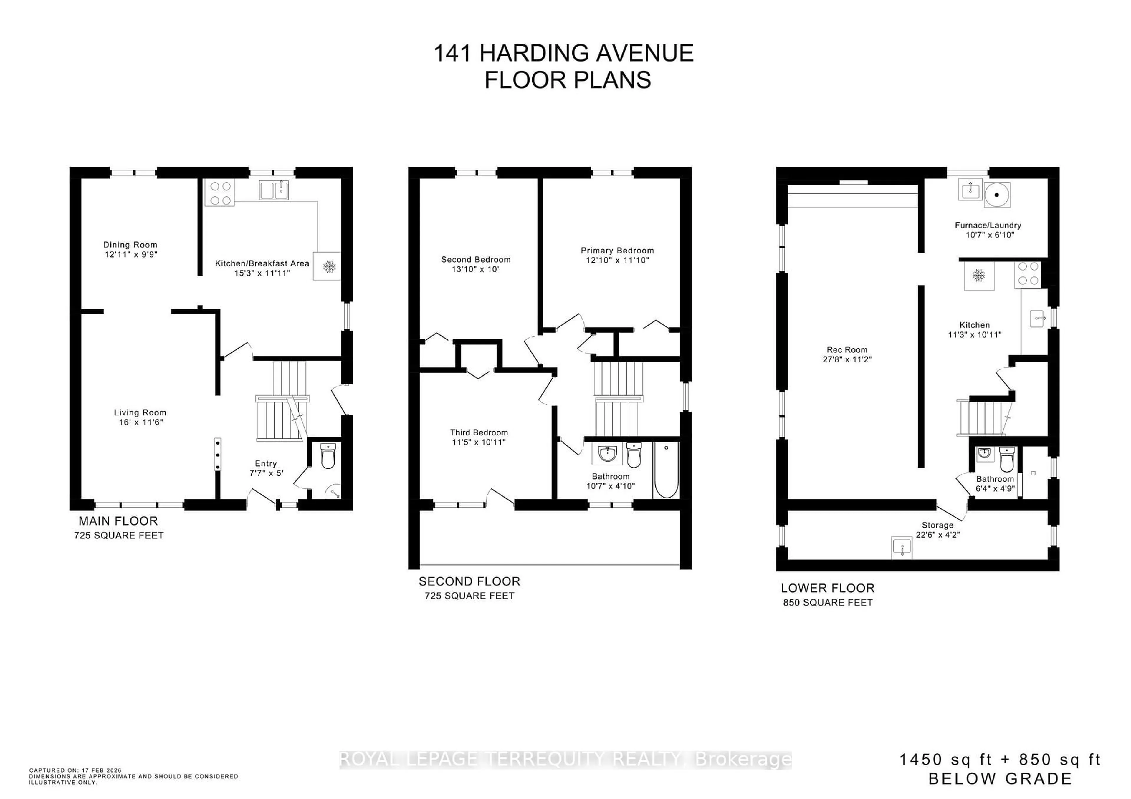 Floor plan for 141 Harding Ave, Toronto Ontario M6M 3A7