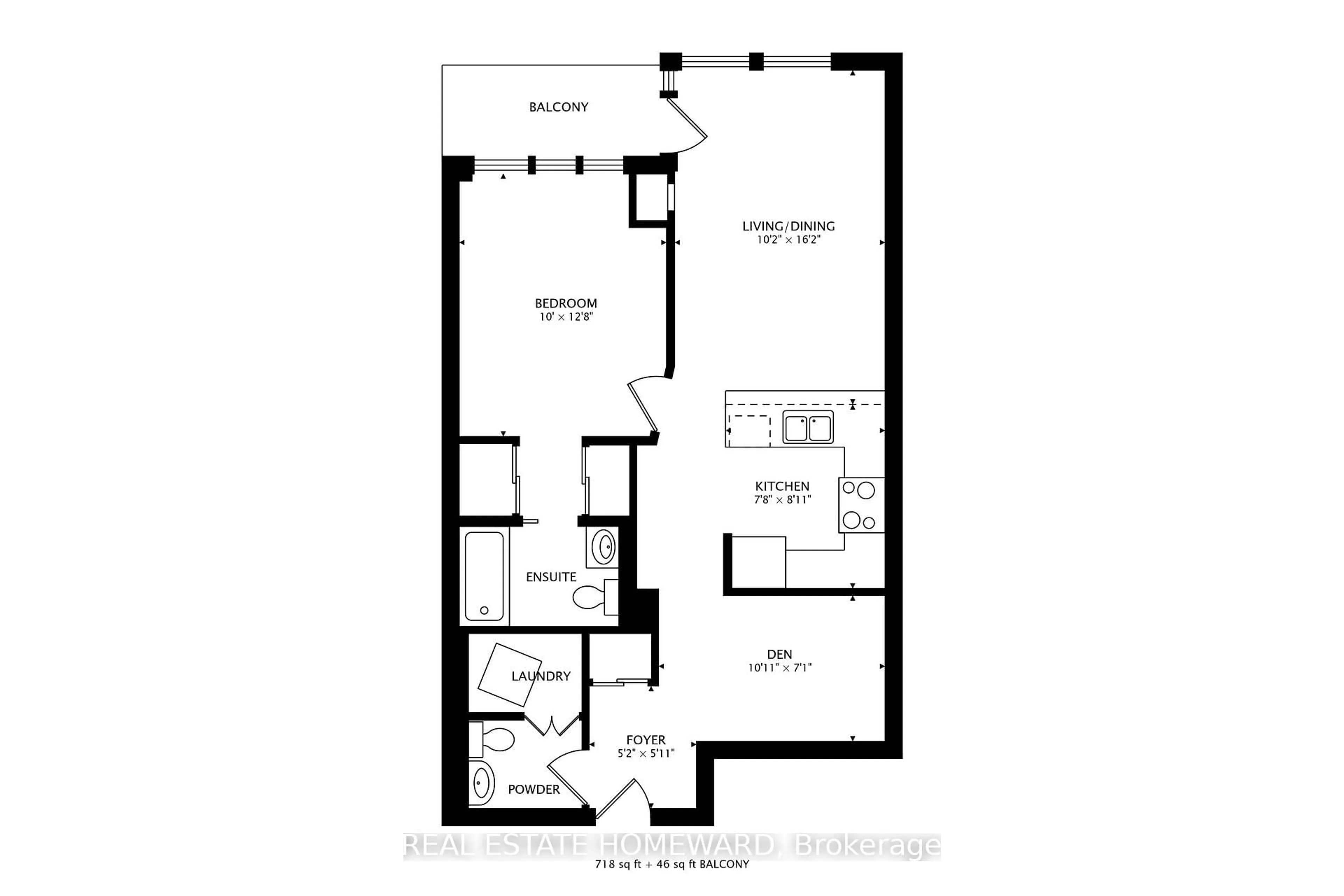 Floor plan for 3939 Duke Of York Blvd #1910, Mississauga Ontario L5B 4N2