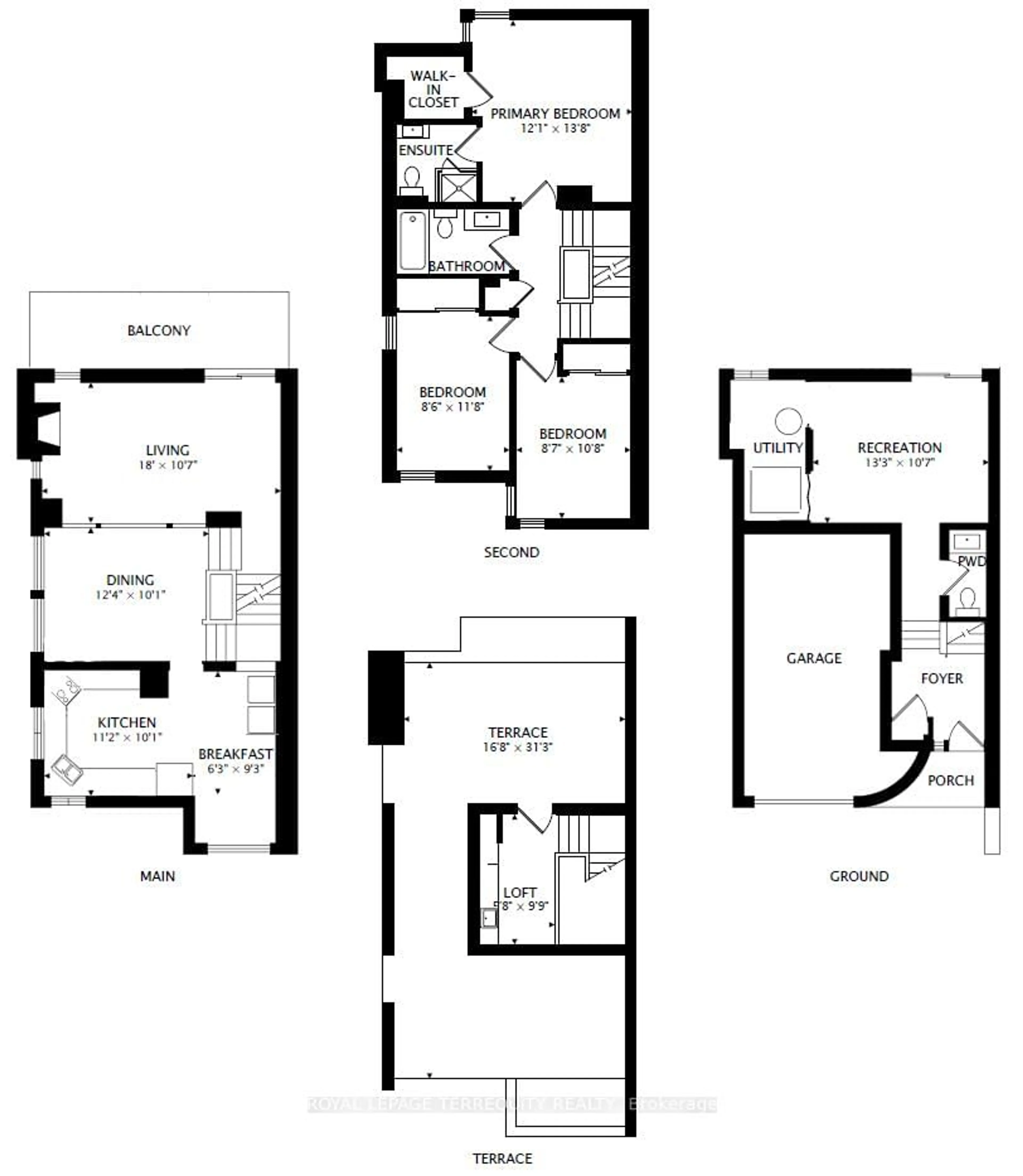 Floor plan for 1250 Marlborough Crt #33, Oakville Ontario L6H 2W7