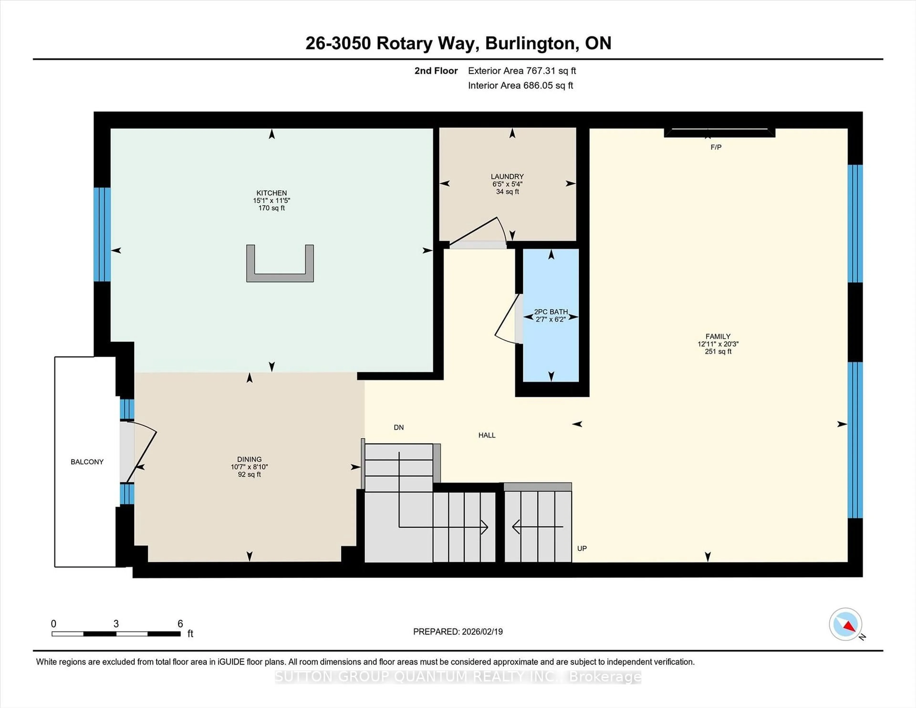 Floor plan for 3050 Rotary Way #26, Burlington Ontario L7M 0G8