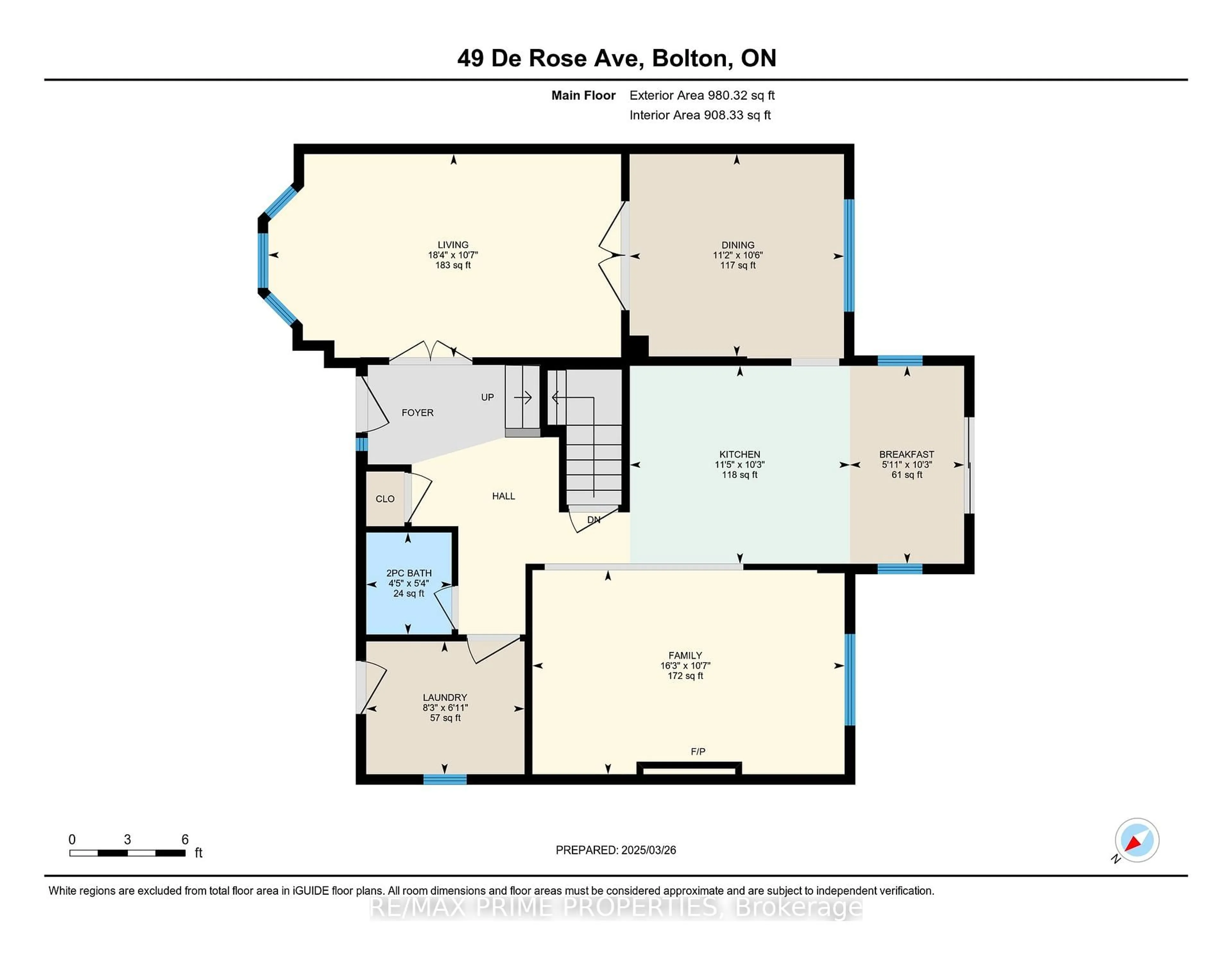 Floor plan for 49 De Rose Ave, Caledon Ontario L7E 1A9