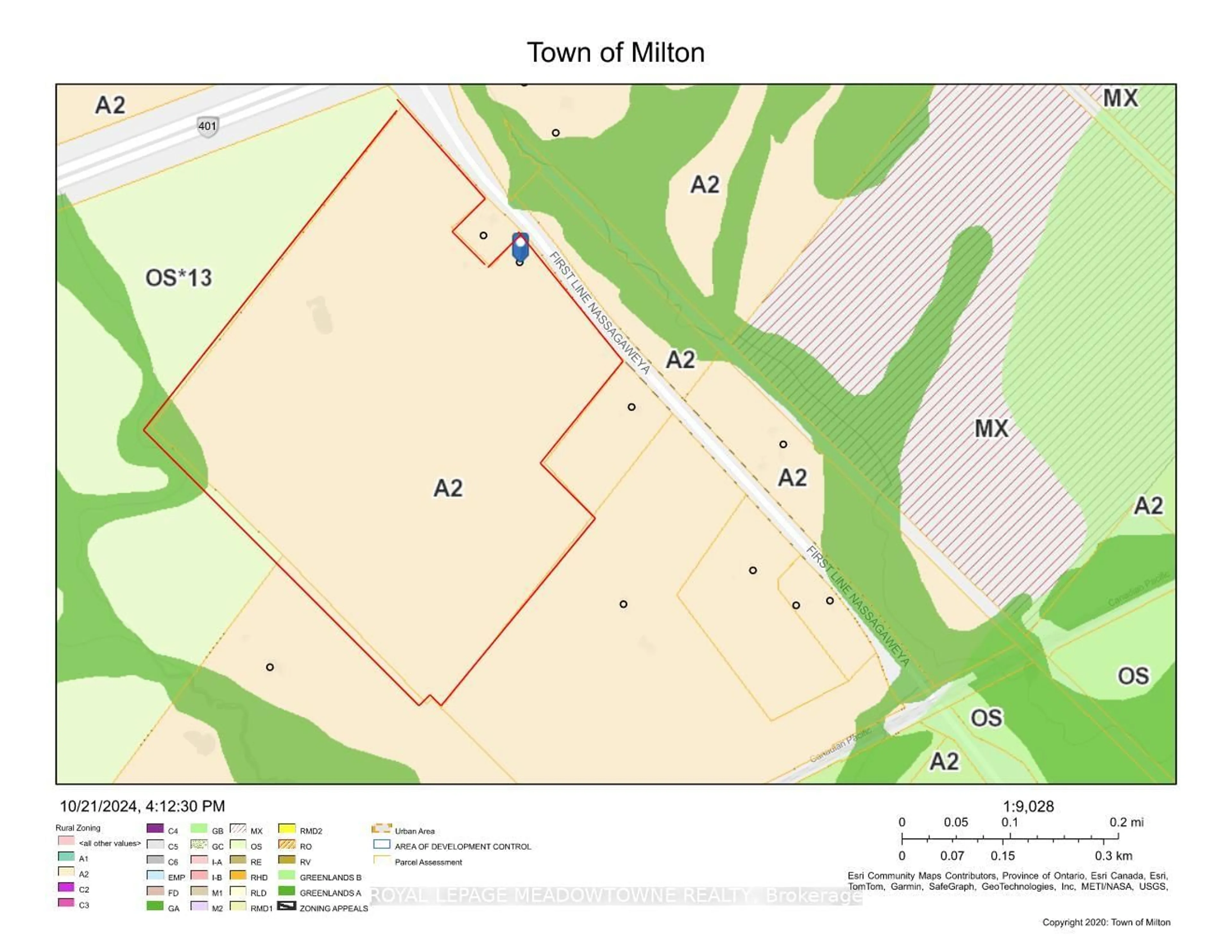 Picture of a map for 9414 First Line Nassagaweya, Milton Ontario L0P 1J0