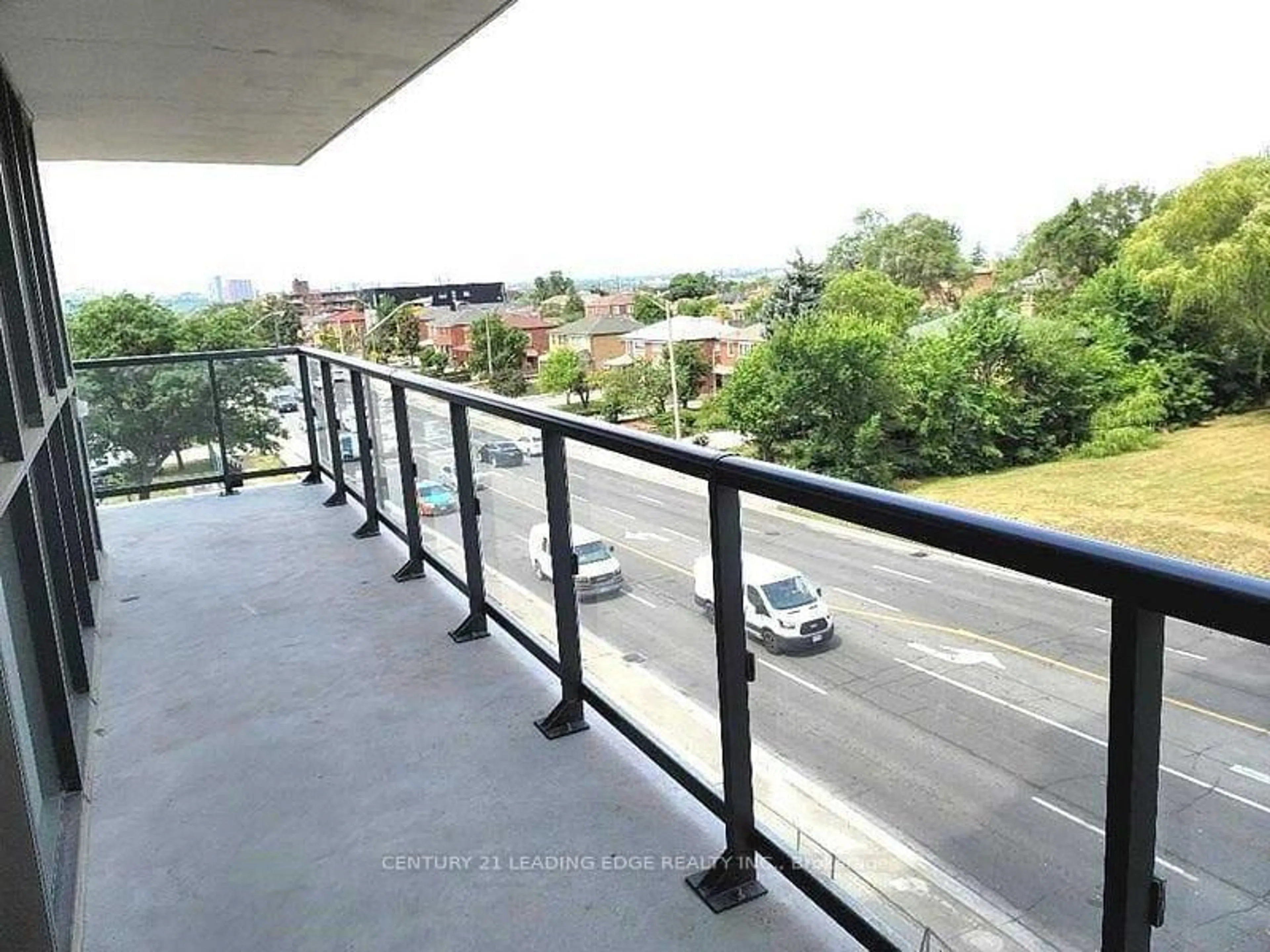 Balcony in the apartment, city buildings view from balcony for 1461 Lawrence Ave #302, Toronto Ontario M6L 1A9