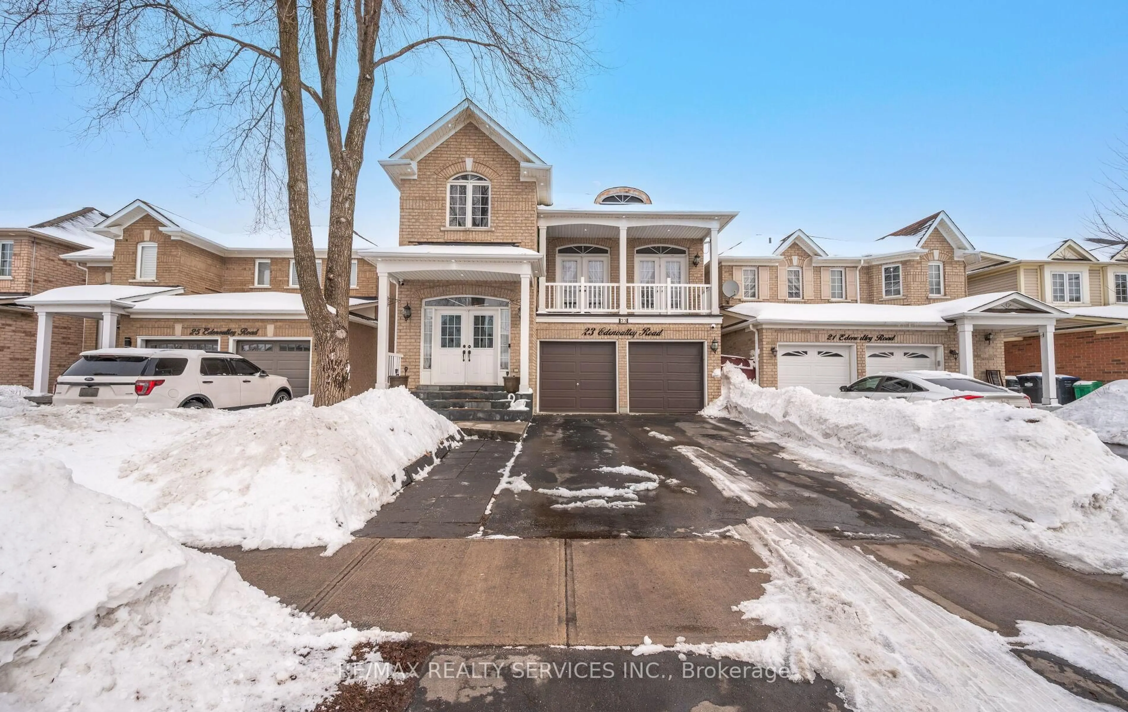 A pic from outside/outdoor area/front of a property/back of a property/a pic from drone, street for 23 Edenvalley Rd, Brampton Ontario L7A 2M6