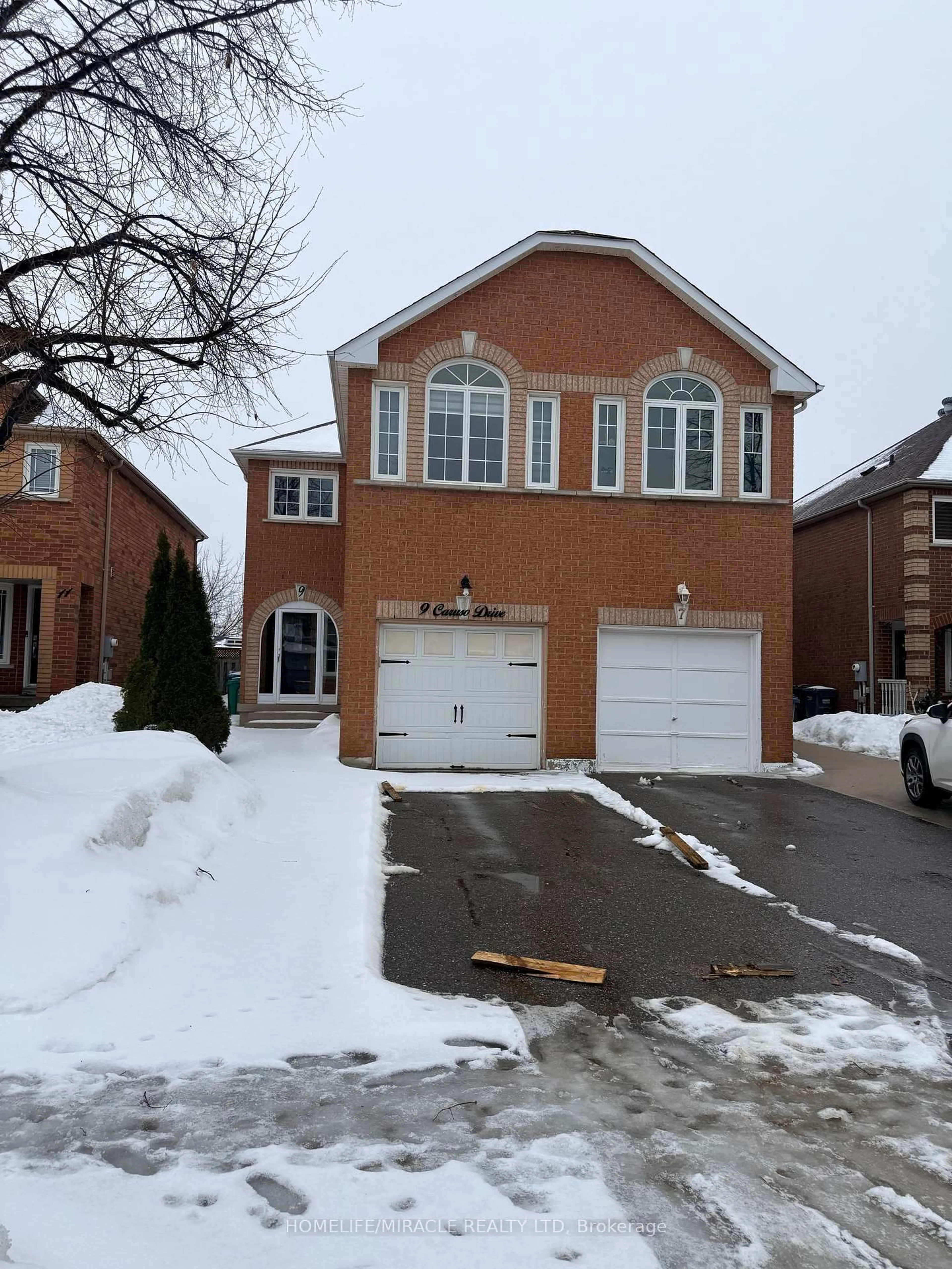 Home with brick exterior material, street for 9 Caruso Dr, Brampton Ontario L6Y 5B1