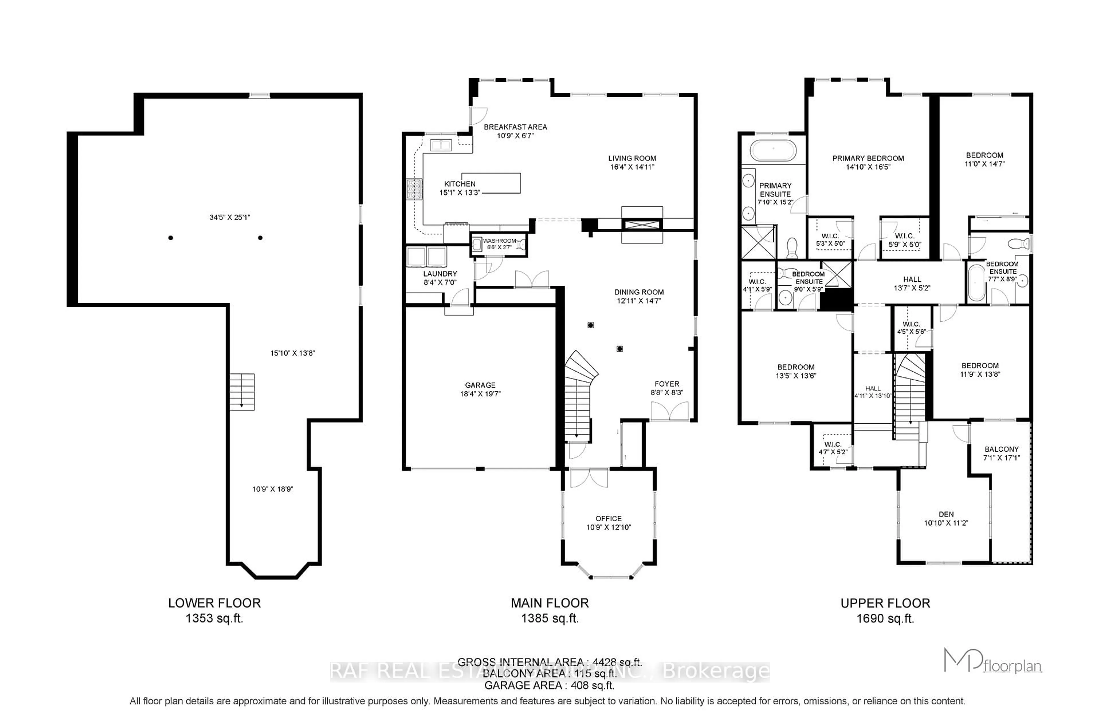 Floor plan for 908 Syndenham Lane, Milton Ontario L9T 8J4