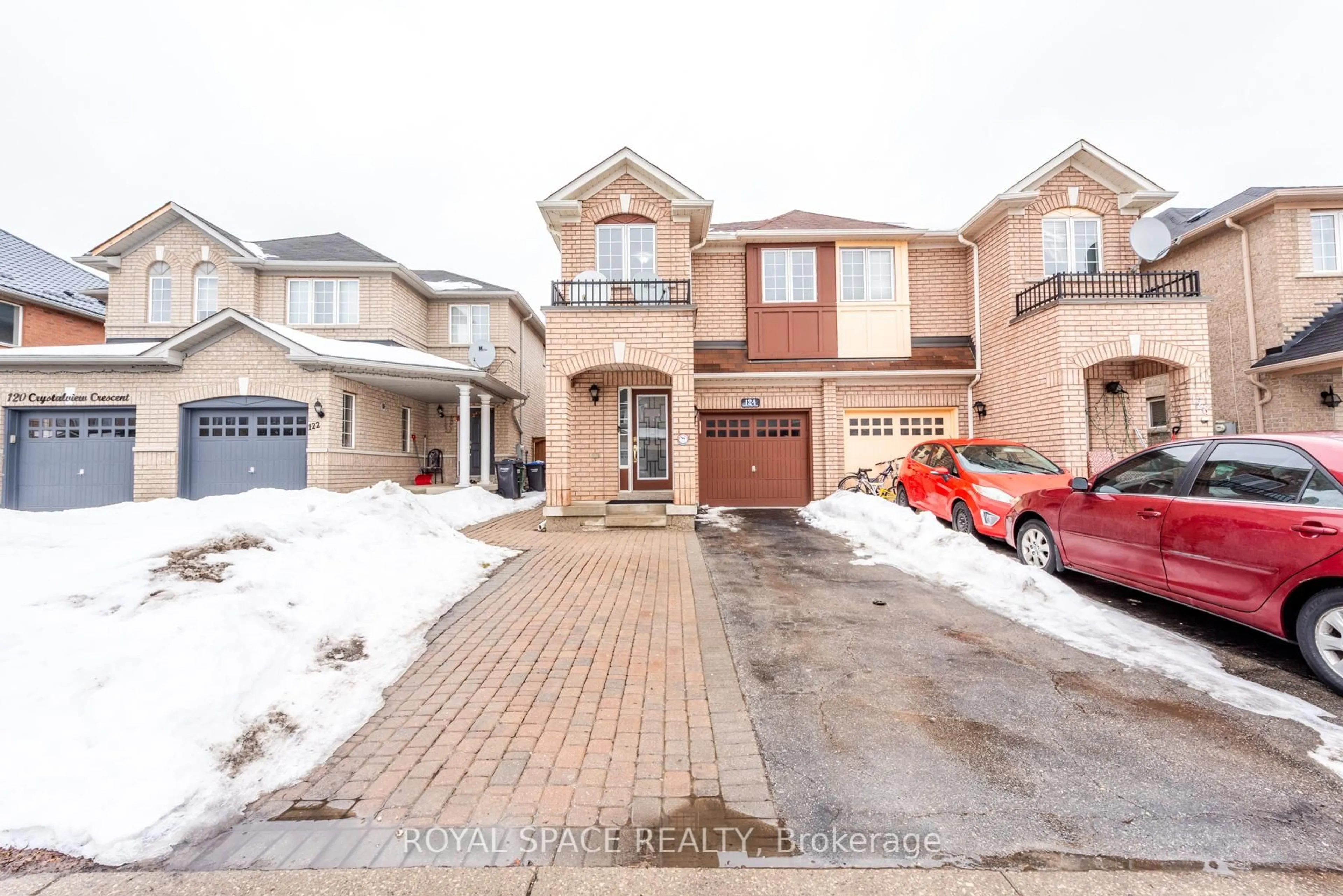 Home with brick exterior material, street for 124 Crystalview Cres, Brampton Ontario L6P 2S2