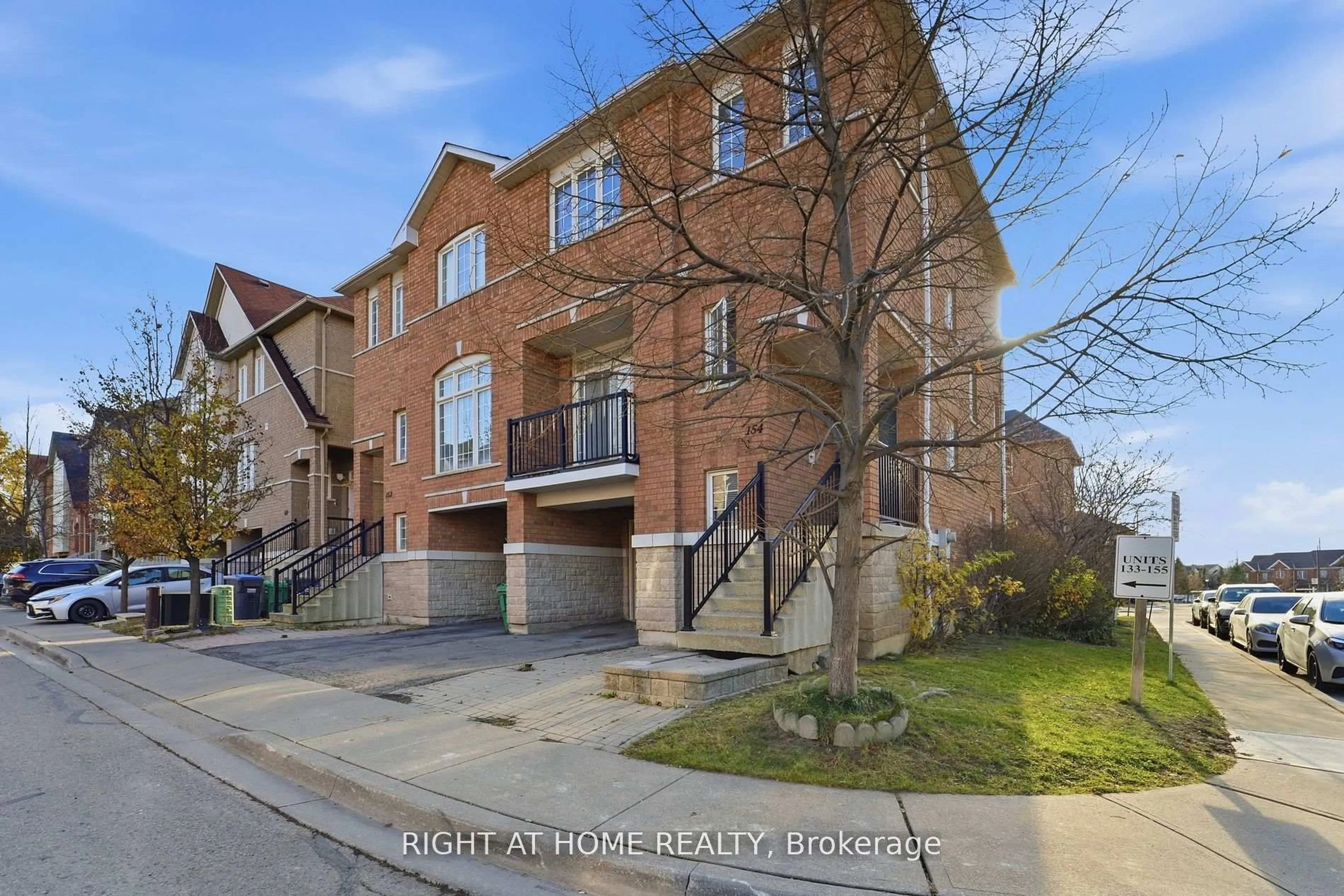 Home with brick exterior material, street for 7155 Magistrate Terr #154, Mississauga Ontario L5W 1Y9