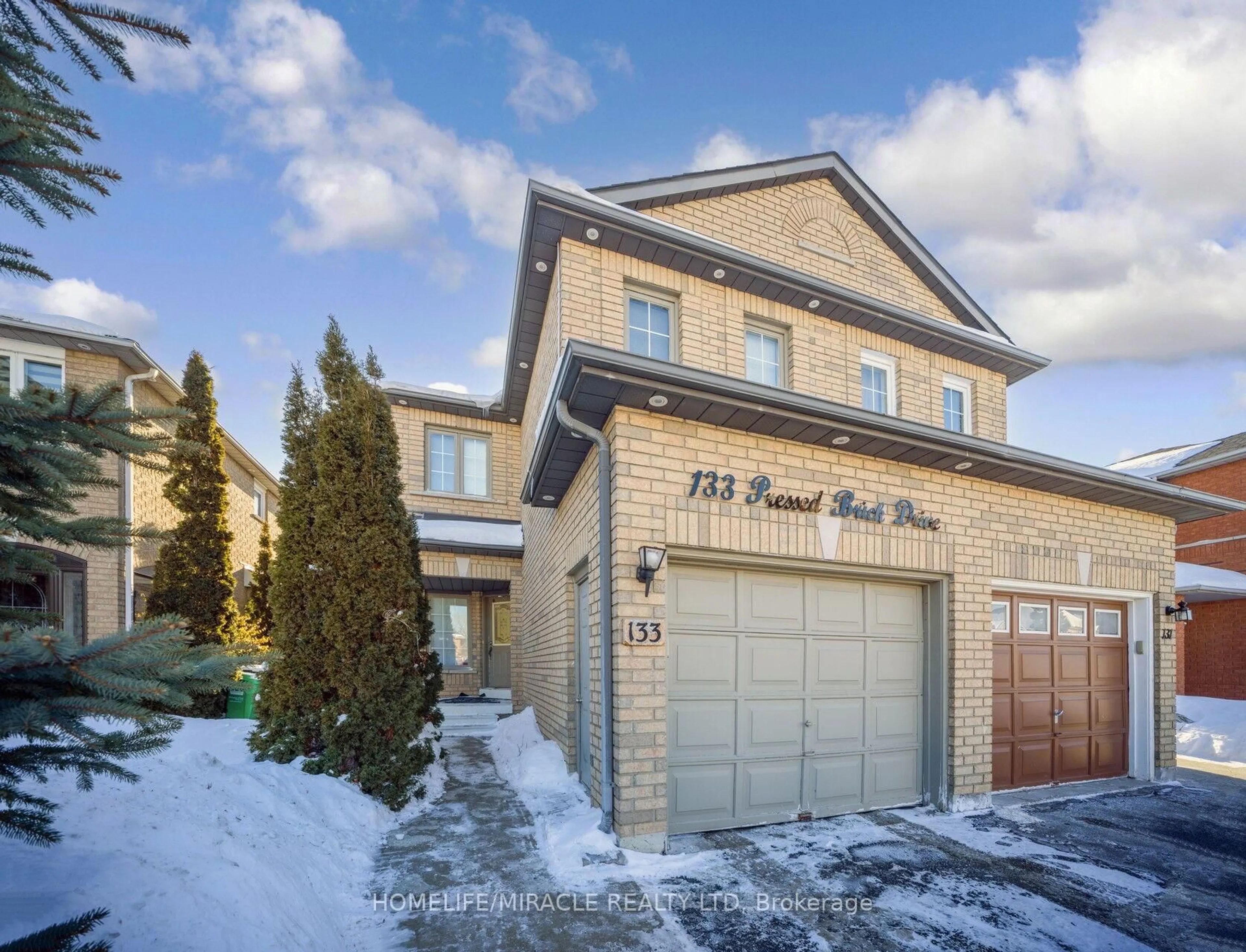 Home with brick exterior material, street for 133 Pressed Brick Dr, Brampton Ontario L6V 4K5