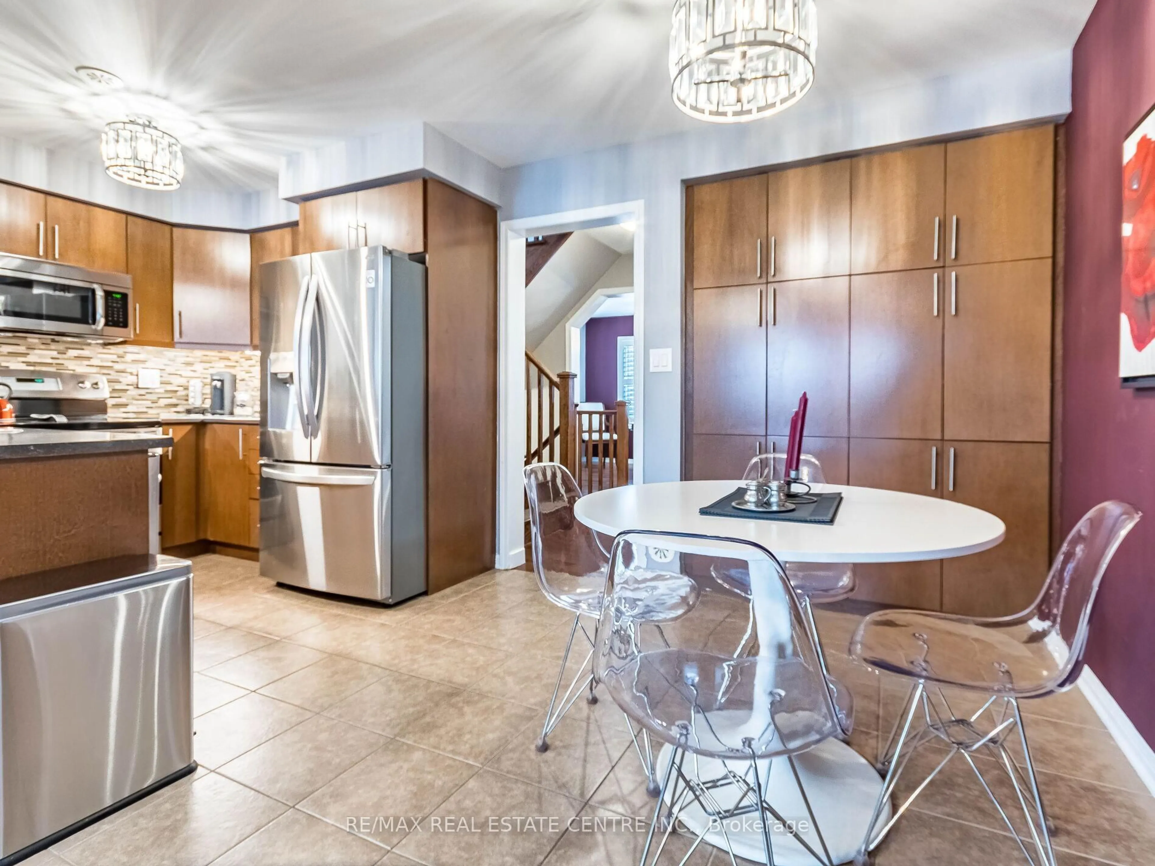 Contemporary kitchen, ceramic/tile floor for 28 Colonel Frank Ching Cres, Brampton Ontario L6Y 5W5