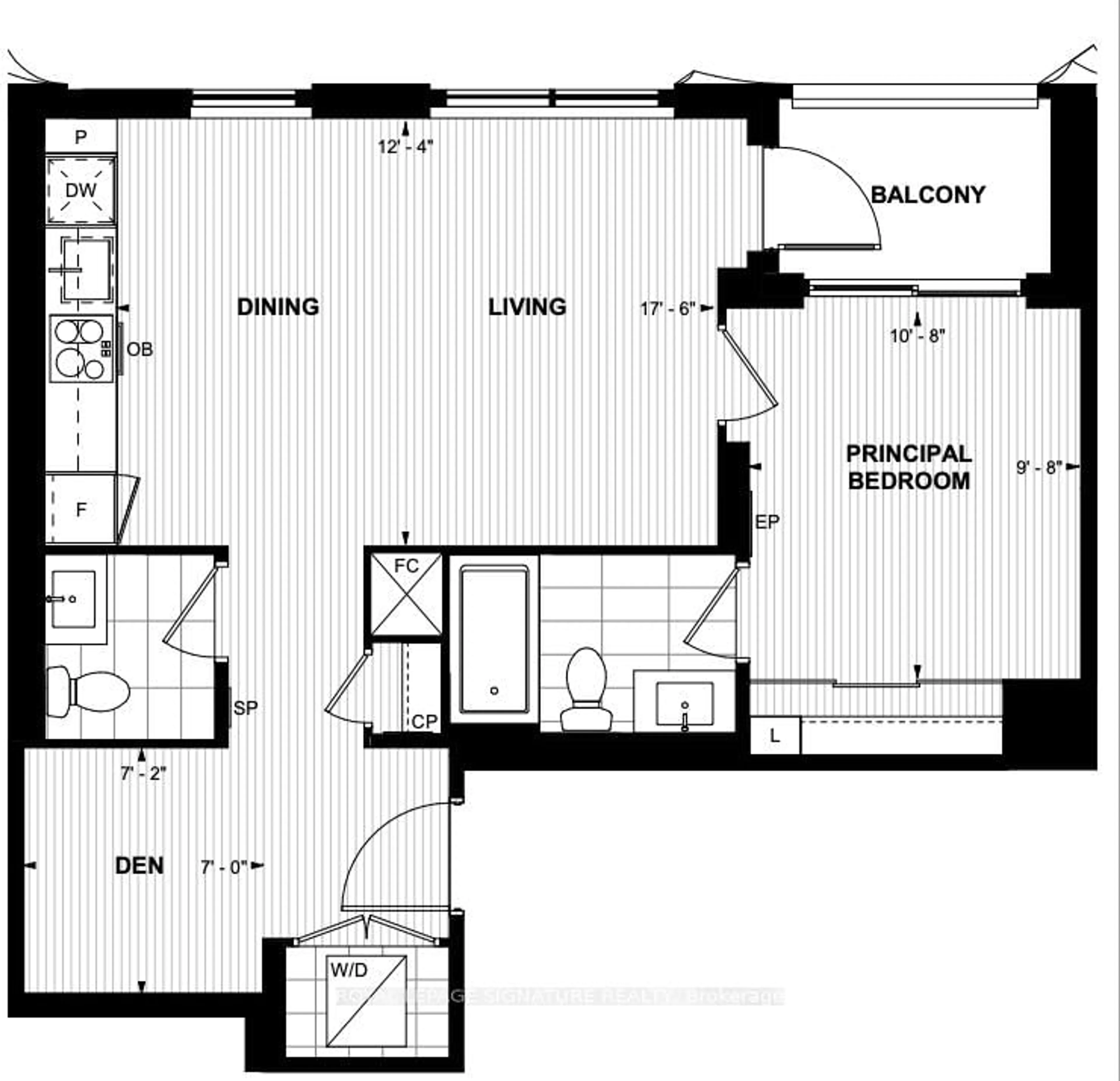 Floor plan for 25 Cordova Ave #219, Toronto Ontario M9A 0E5