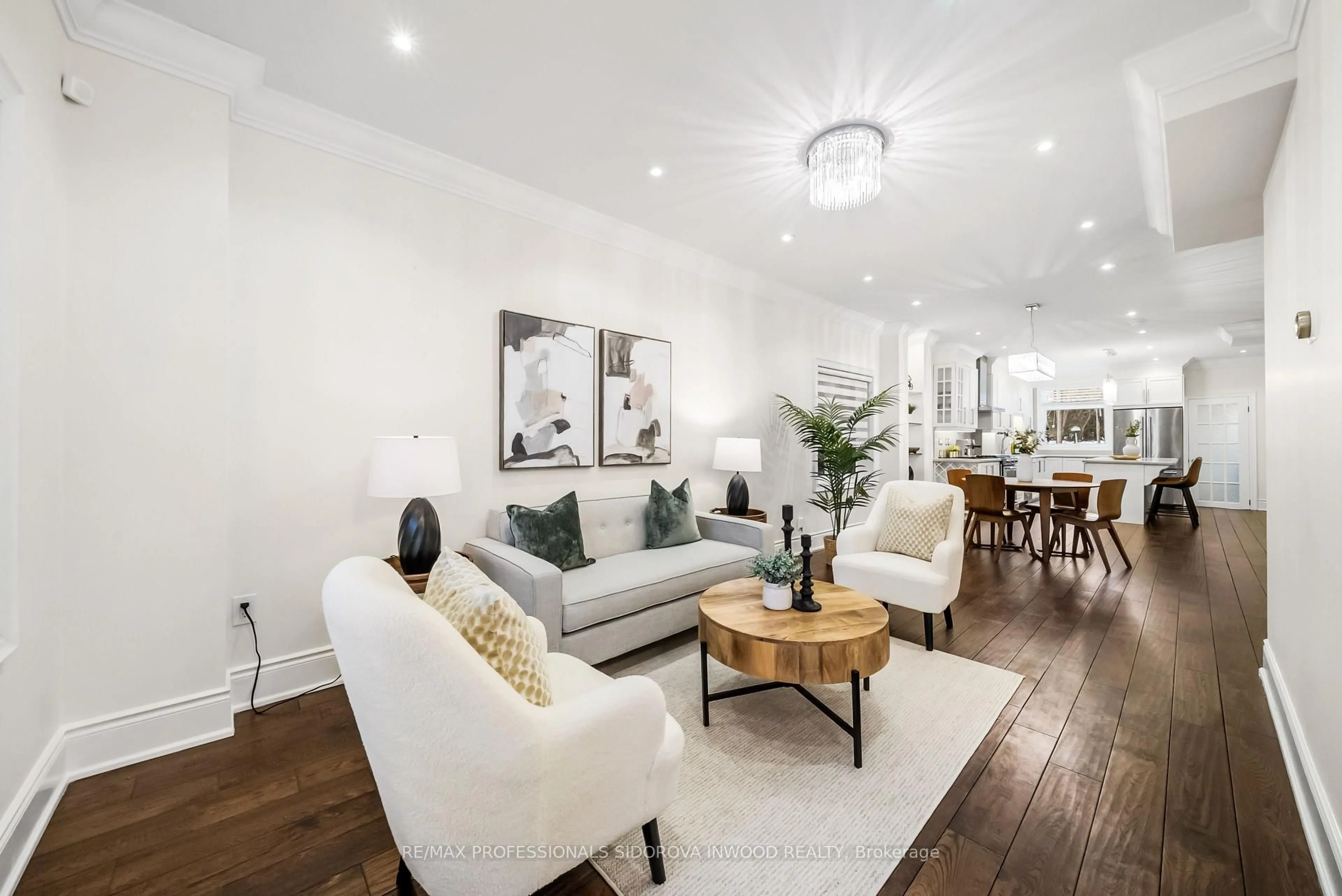 Living room with furniture, wood/laminate floor for 441 Pacific Ave, Toronto Ontario M6P 2R3