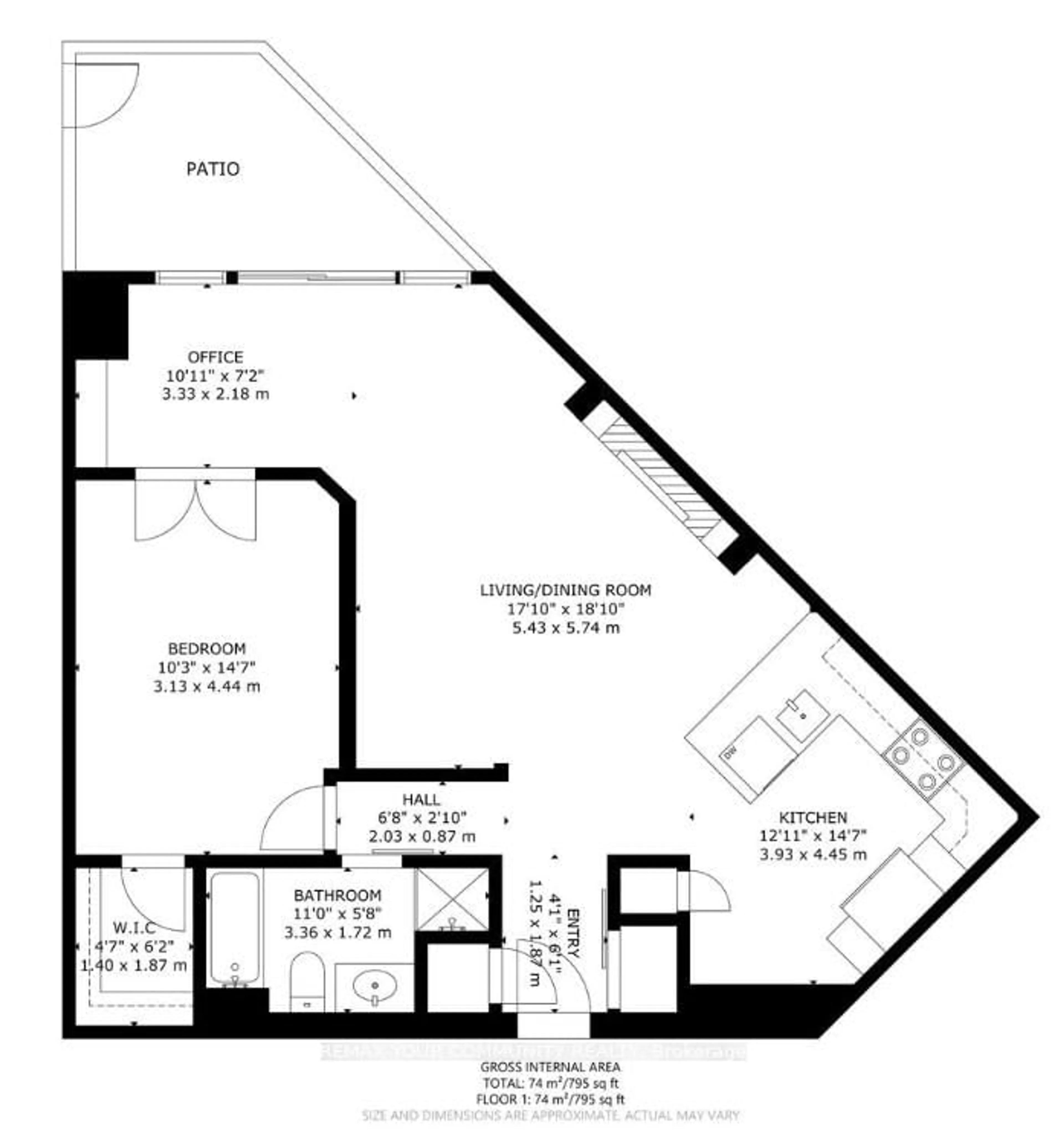 Floor plan for 2267 Lake Shore Blvd #110, Toronto Ontario M8V 3X2