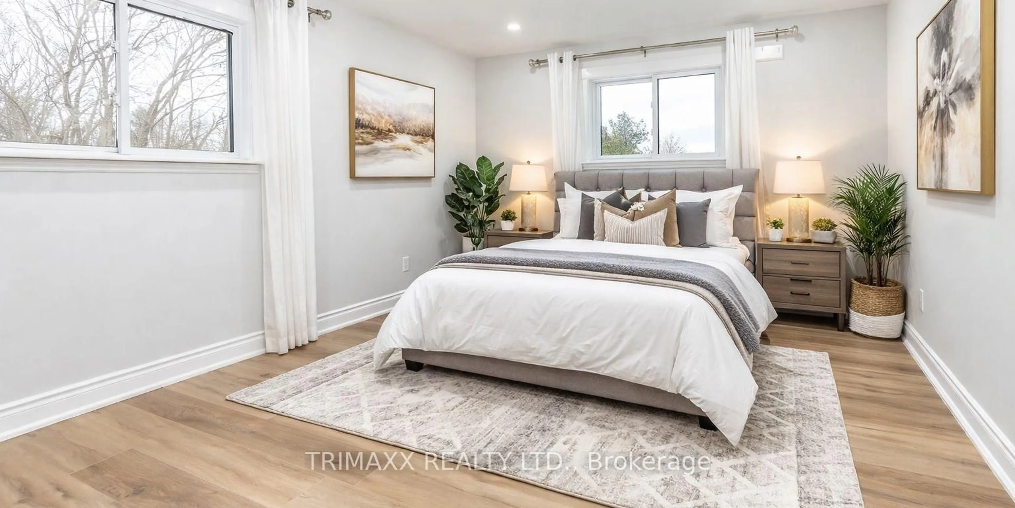 Bedroom with bed, wood/laminate floor for 16668 Humber station Rd, Caledon Ontario L7E 0Z1