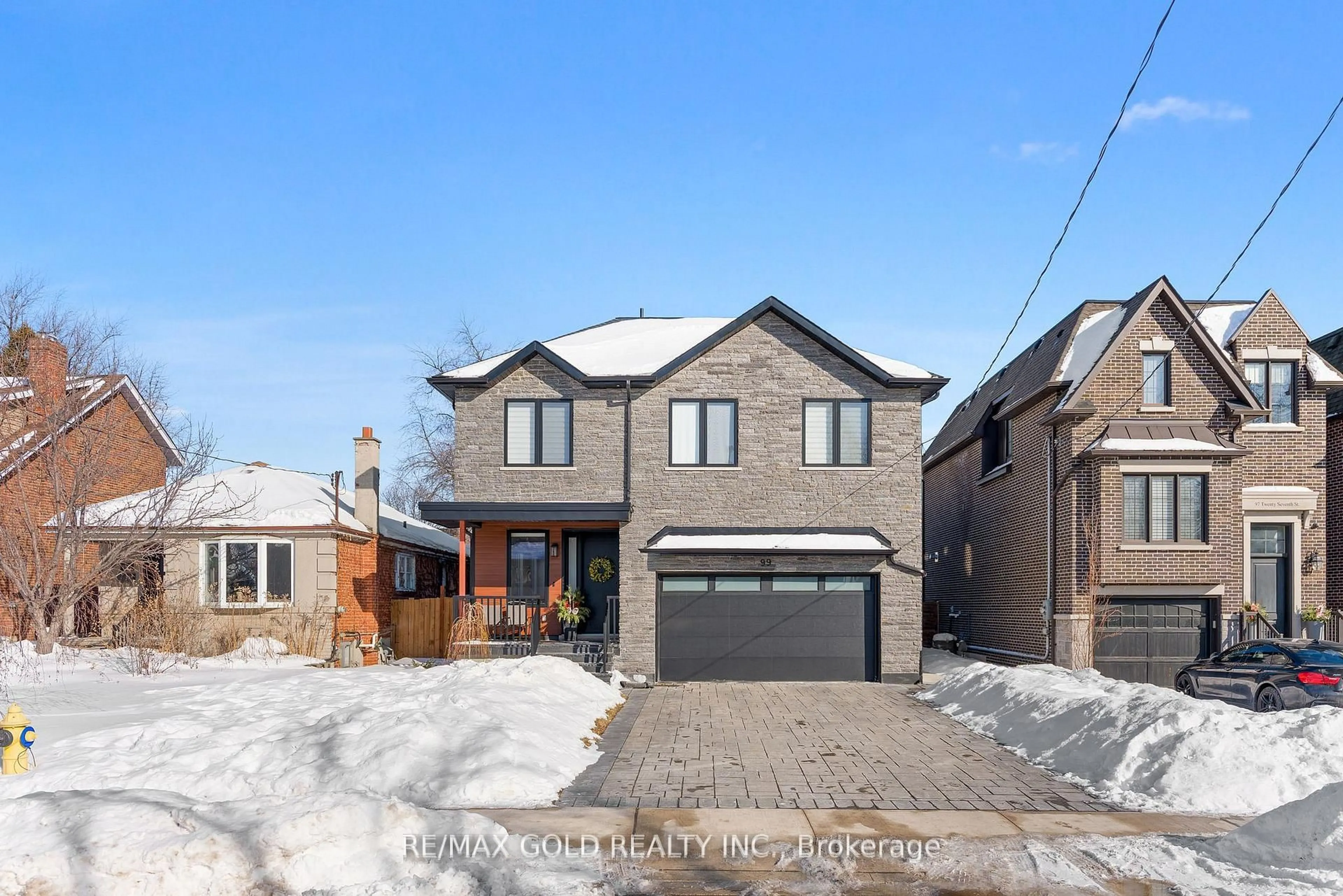 Home with brick exterior material, street for 99 Twenty Seventh St, Toronto Ontario M8W 2X6