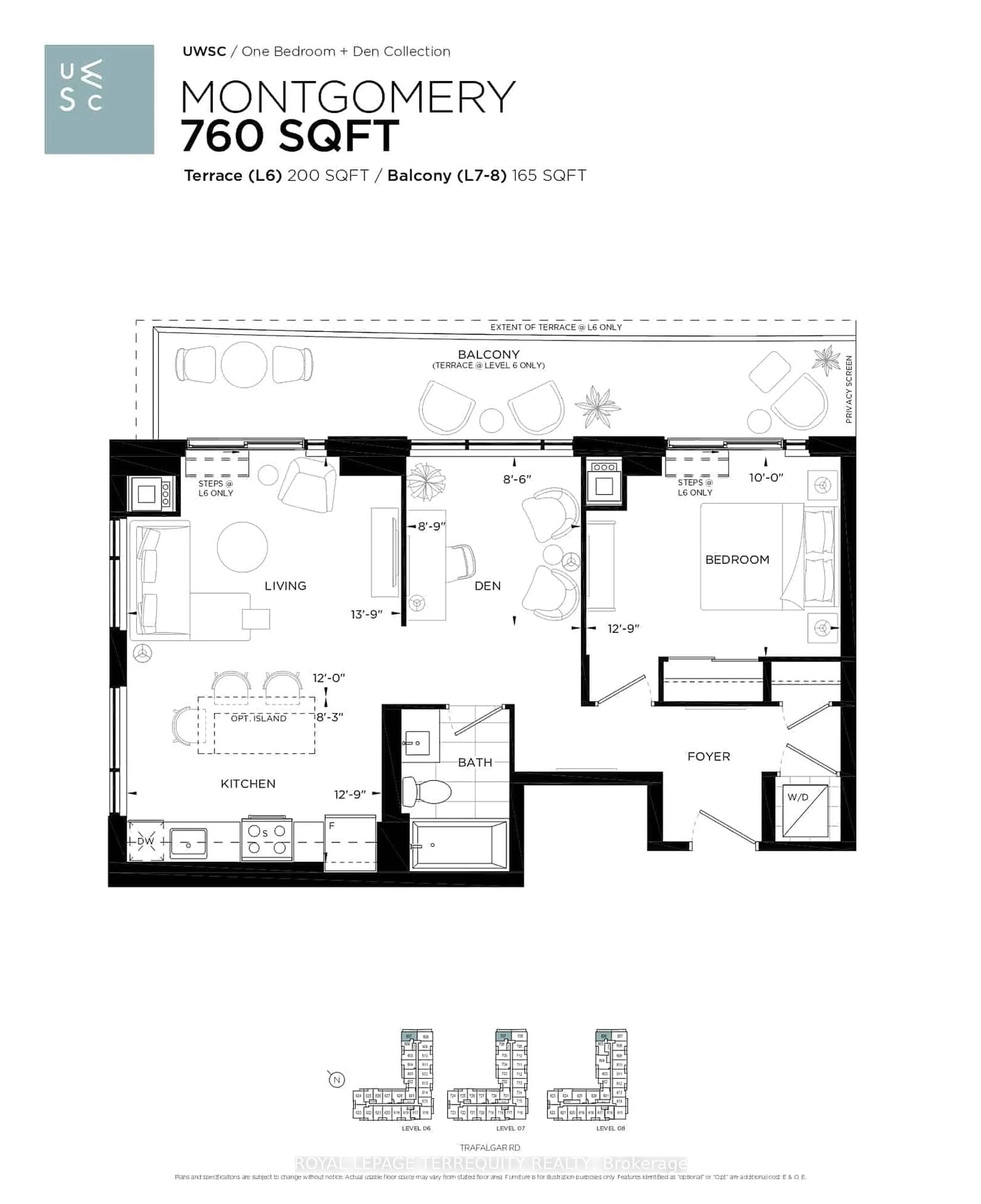 Floor plan for 3200 William Coltson Ave #806, Oakville Ontario L6H 7W6