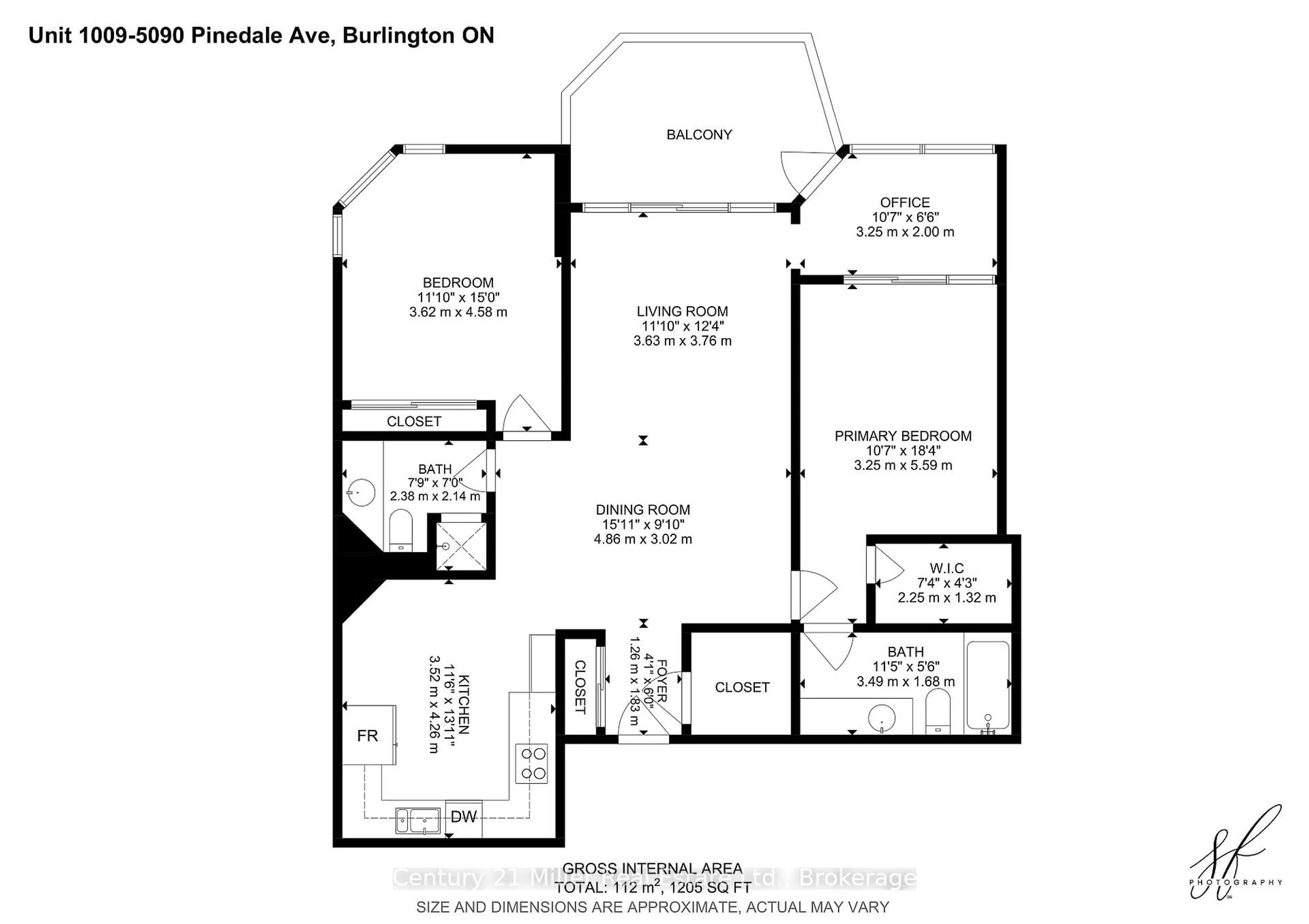 Floor plan for 5090 Pinedale Ave #1009, Burlington Ontario L7L 3V8