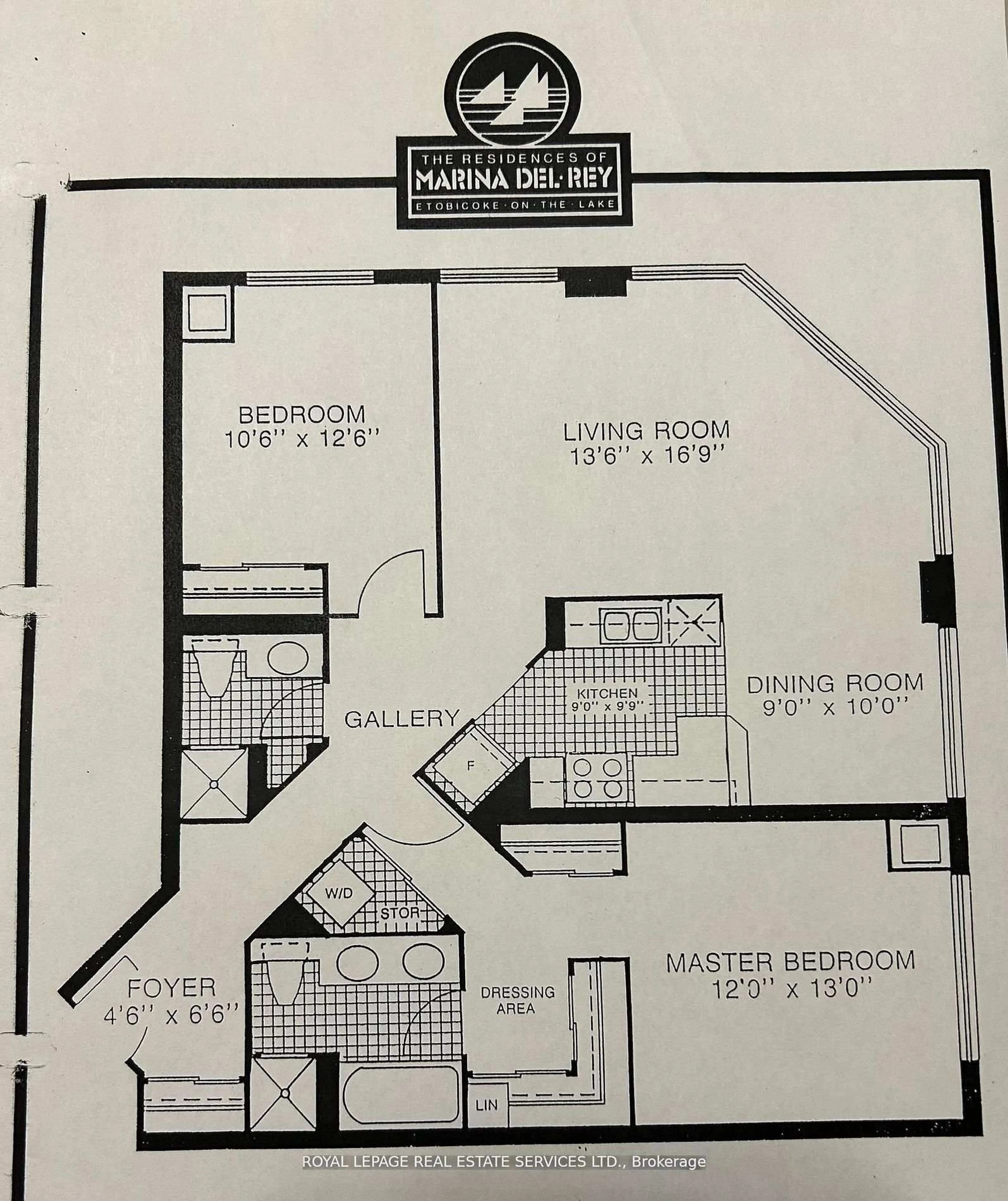 Floor plan for 2269 Lake Shore Blvd #611, Toronto Ontario M8V 3X6