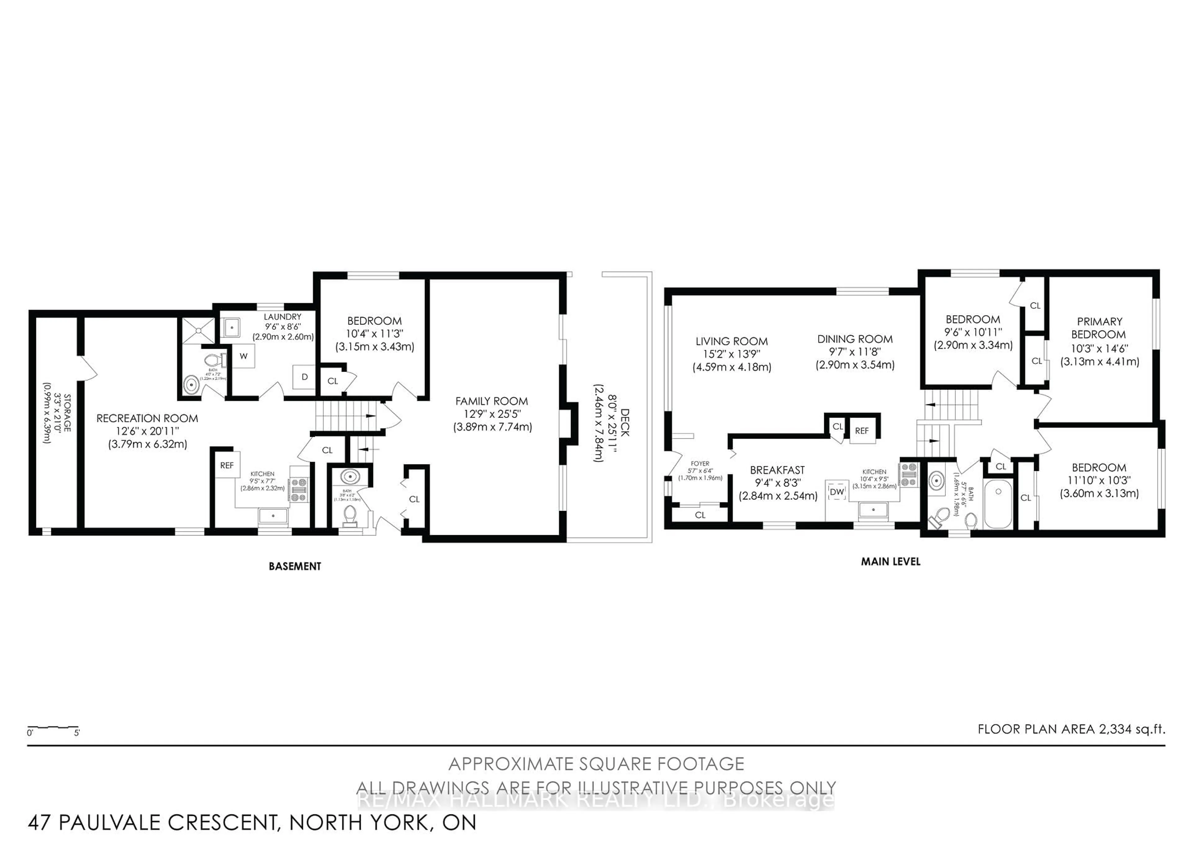Floor plan for 47 Paulvale Cres, Toronto Ontario M3J 1K4