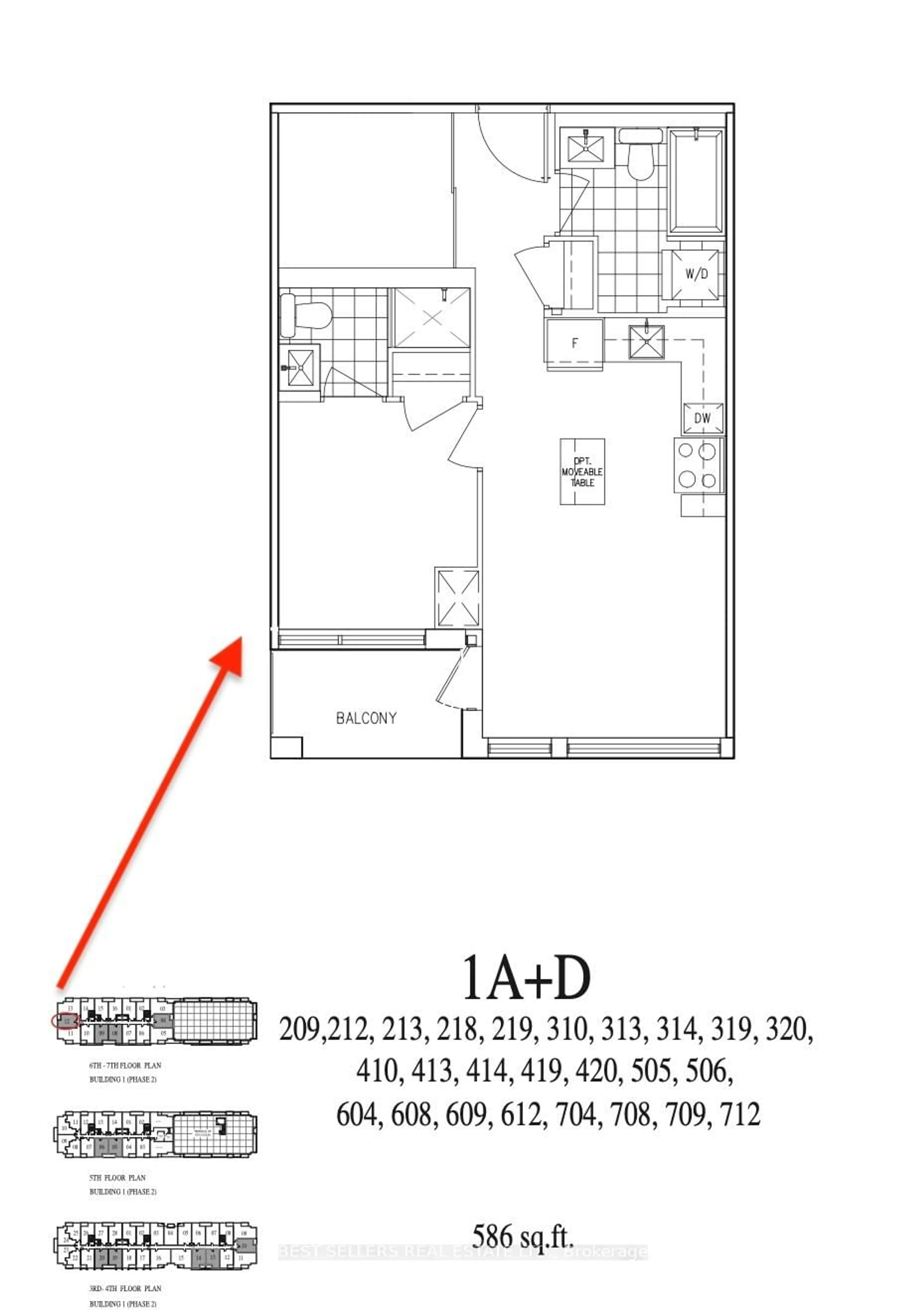 Floor plan for 2333 KHALSA Gate #612, Oakville Ontario L6M 0X7