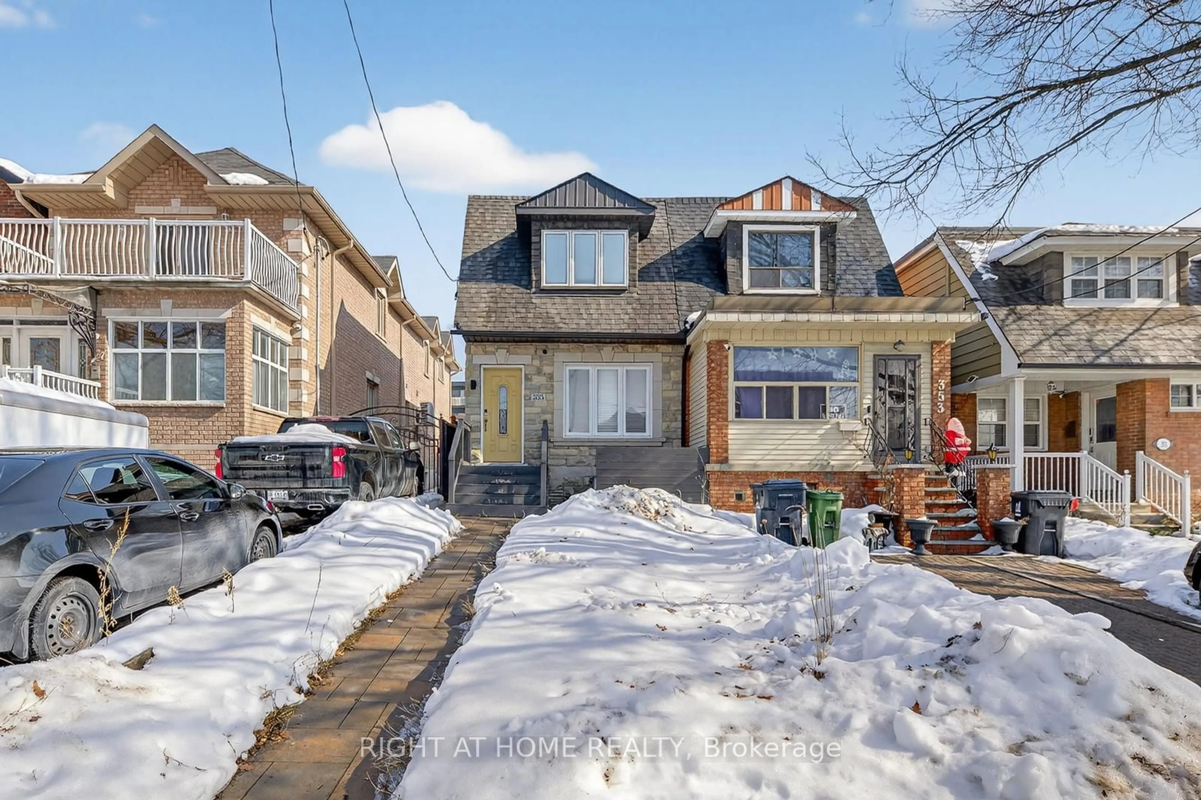 Home with brick exterior material, street for 355 Caledonia Rd, Toronto Ontario M6E 4T7