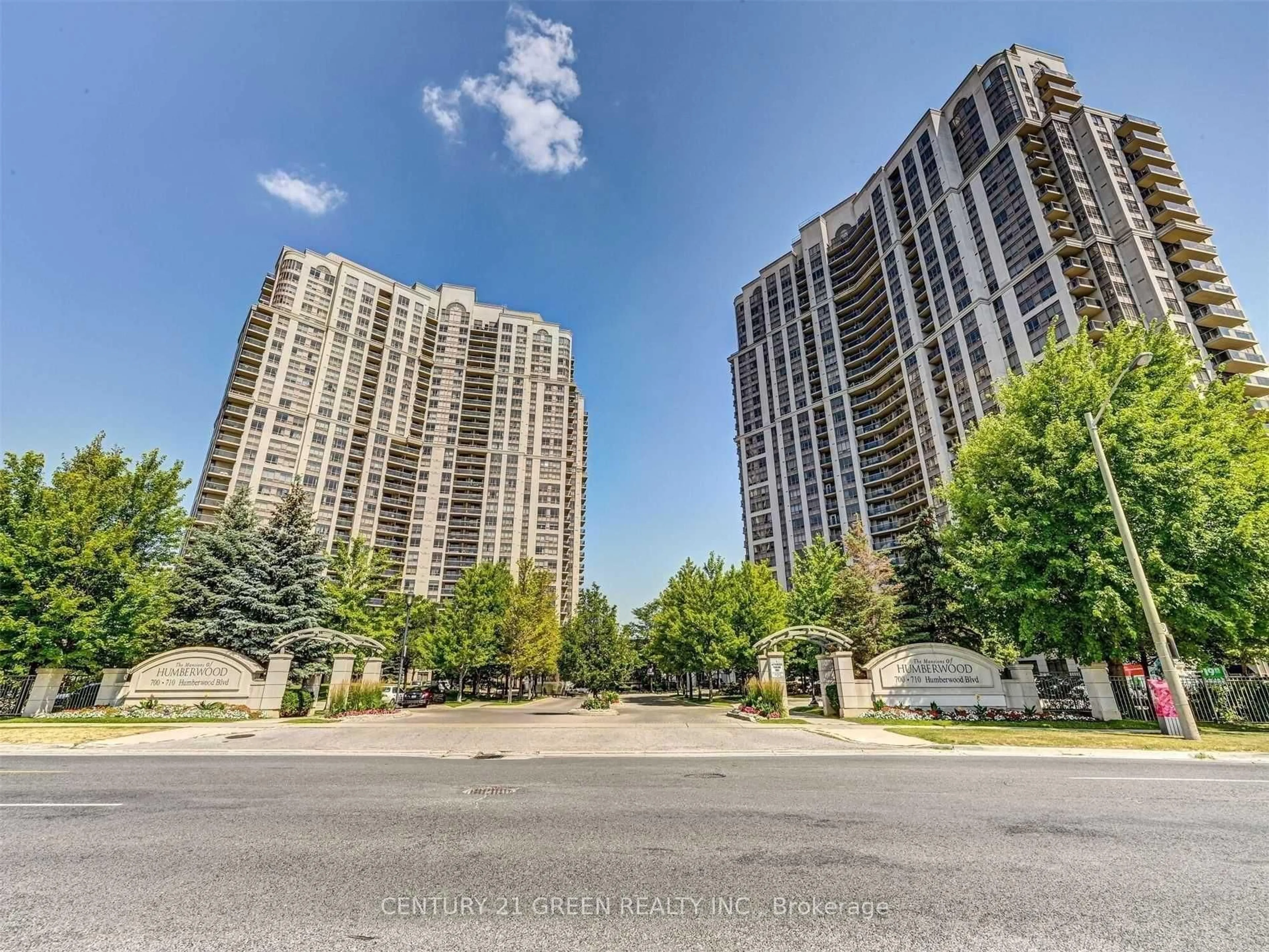 A pic from outside/outdoor area/front of a property/back of a property/a pic from drone, street for 710 Humberwood Blvd #Ph1, Toronto Ontario M9W 7J5