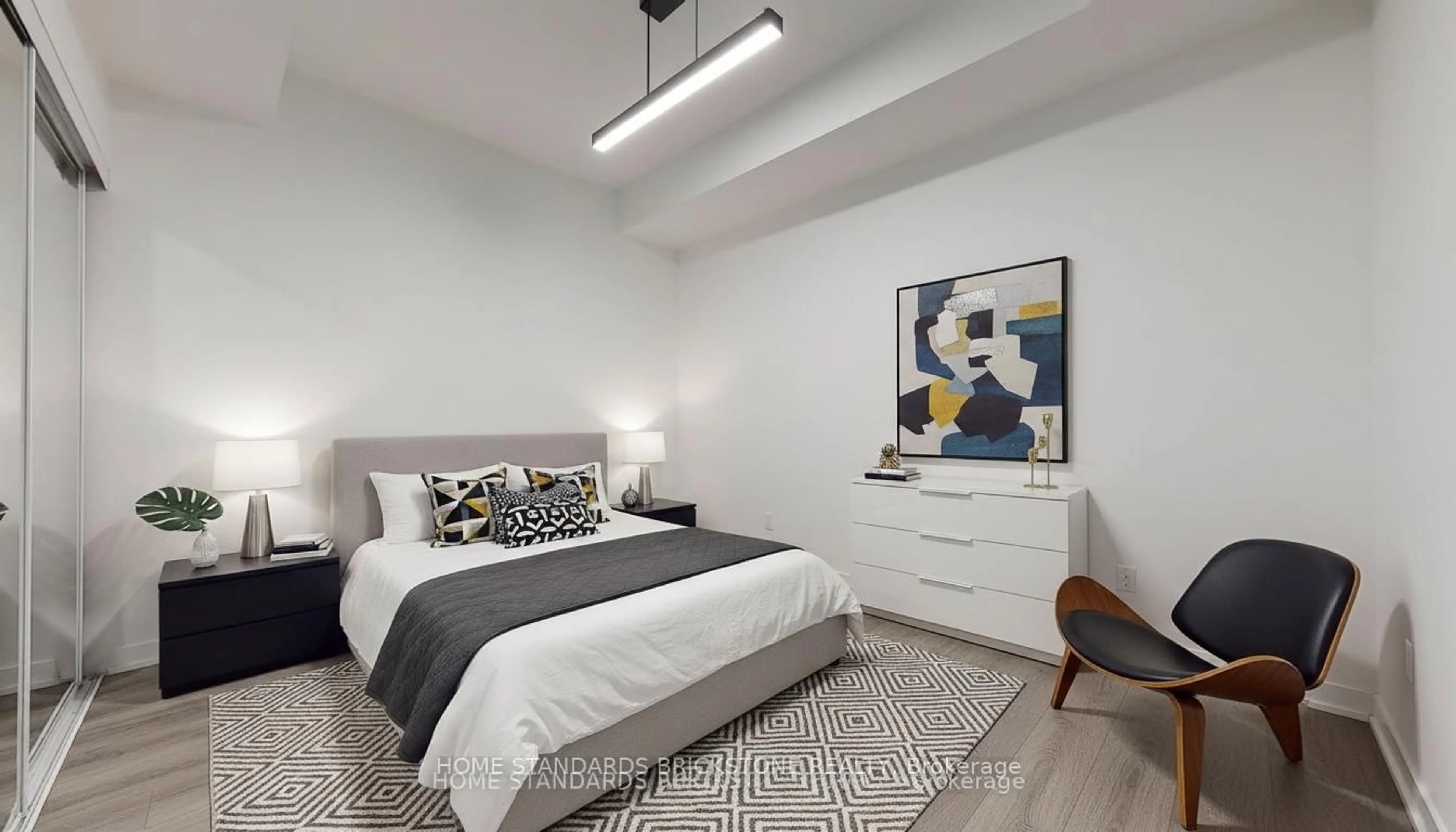 Bedroom with bed, unknown for 90 canon jackson Dr #H212, Toronto Ontario M6M 0C1