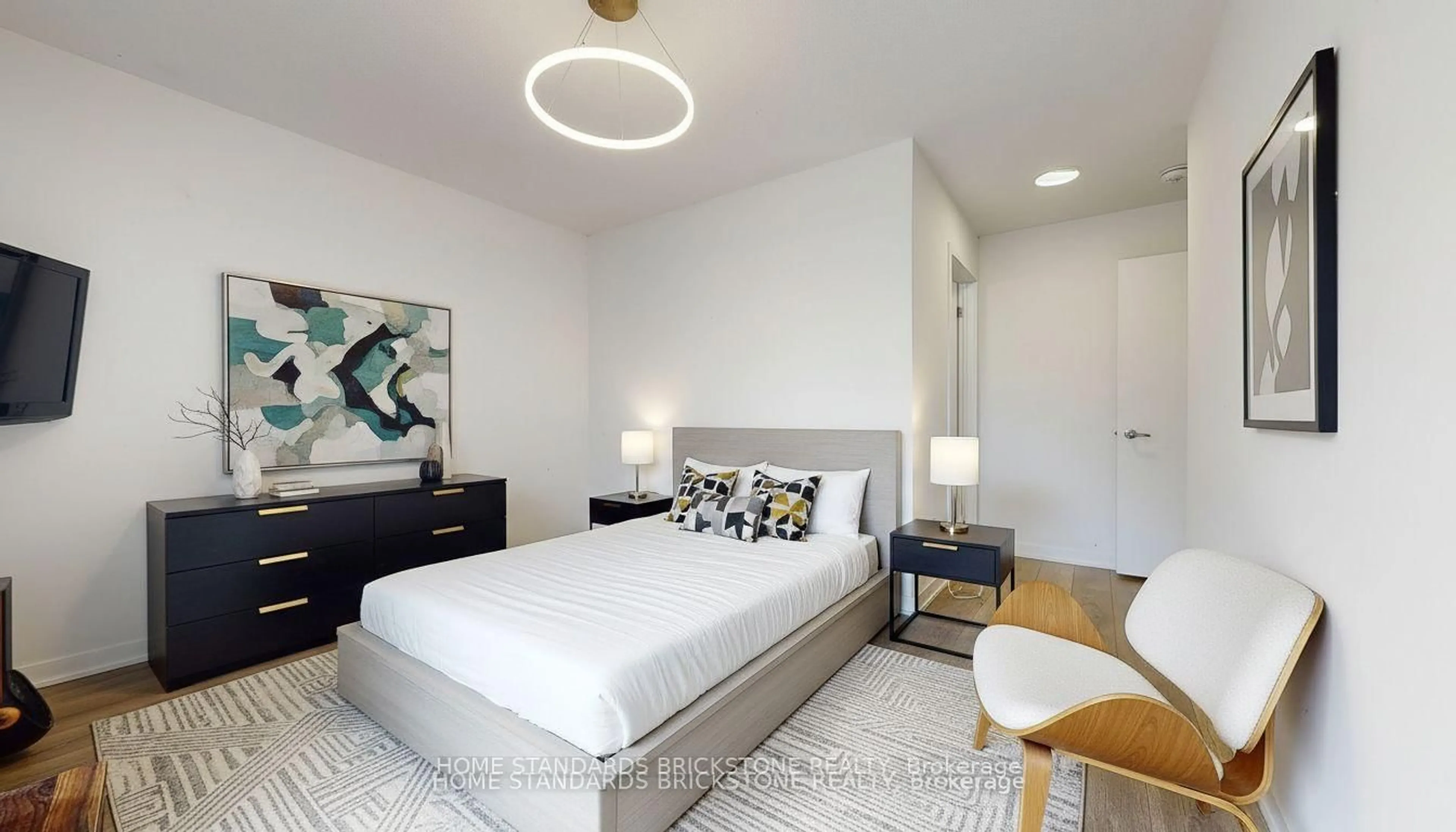 Bedroom with bed, unknown for 90 canon jackson Dr #H212, Toronto Ontario M6M 0C1