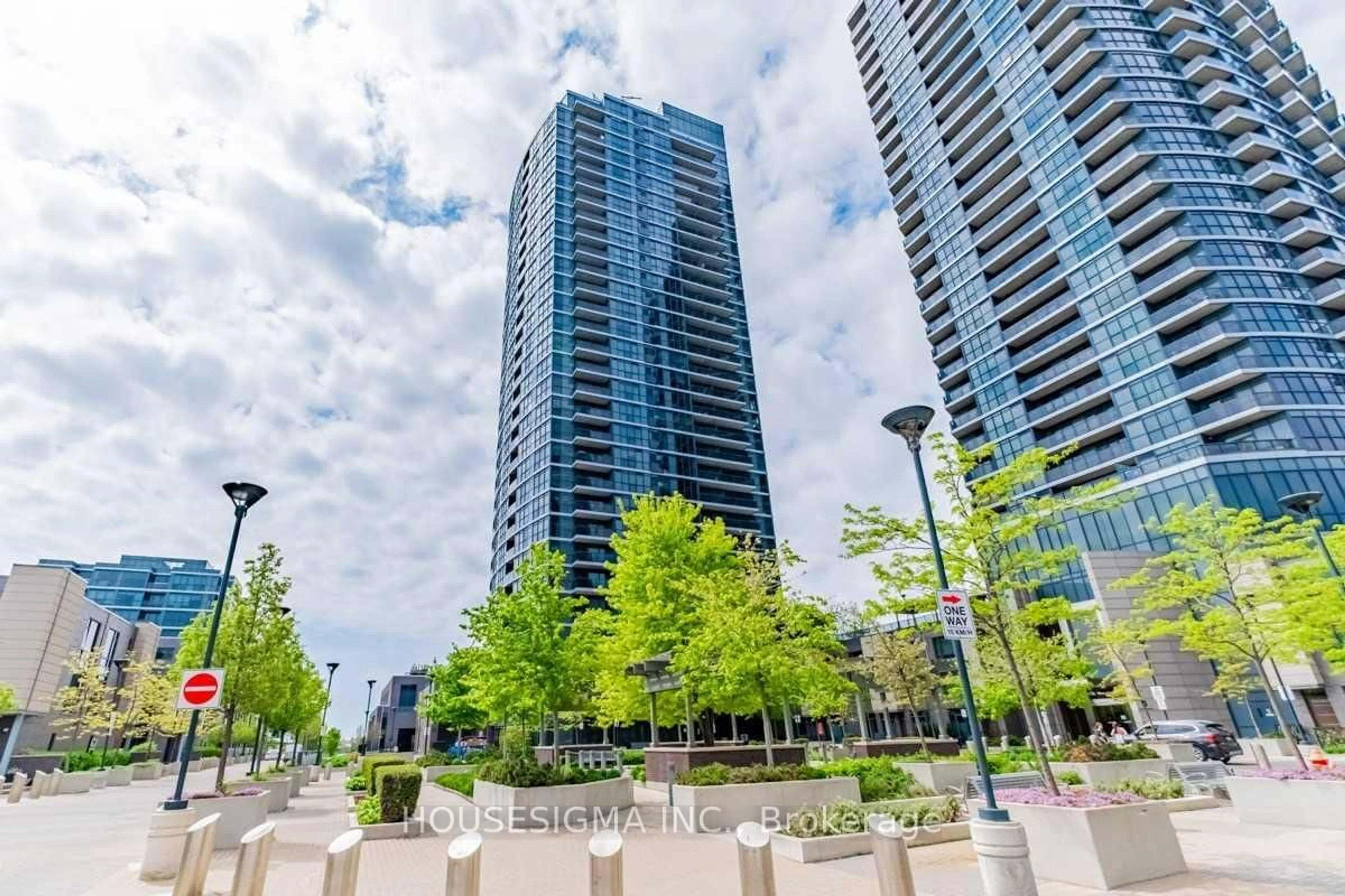 Patio, city buildings view from balcony for 9 Valhalla Inn Rd #2906, Toronto Ontario M9B 1S9
