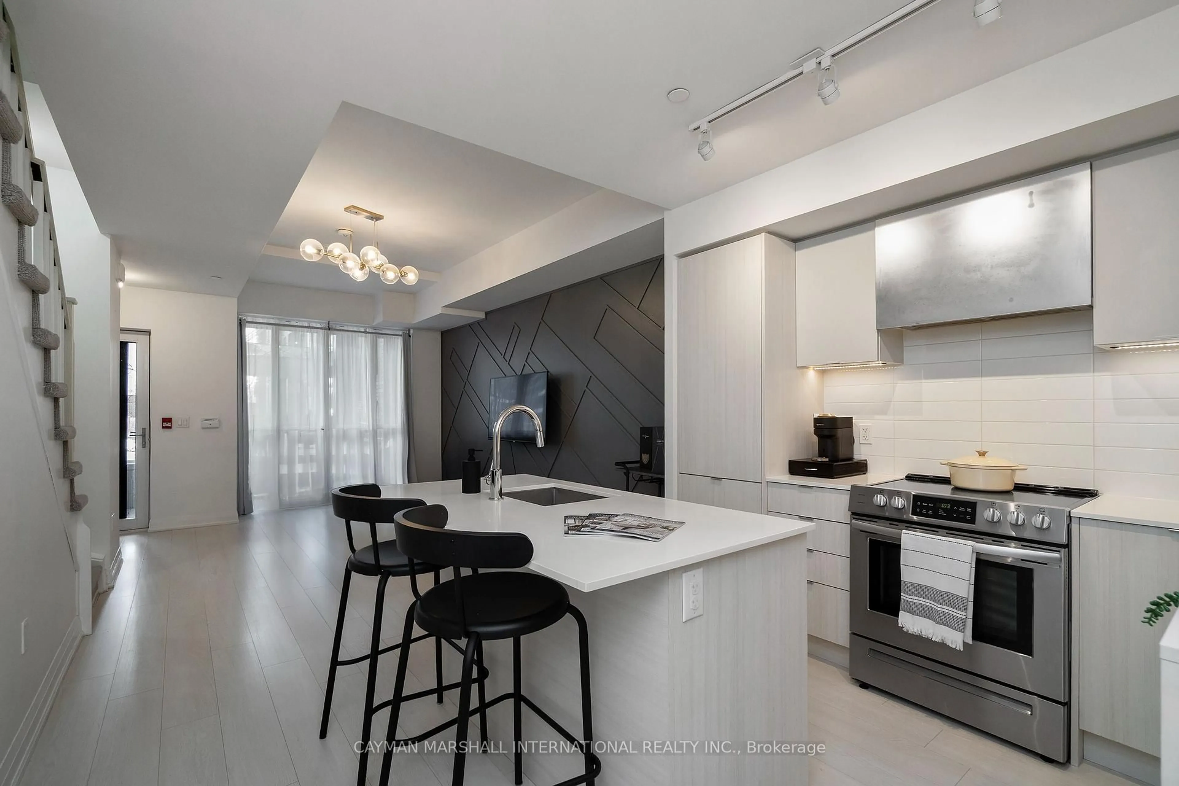 Contemporary kitchen, ceramic/tile floor for 30 Gibbs Rd #108, Toronto Ontario M9B 0E4