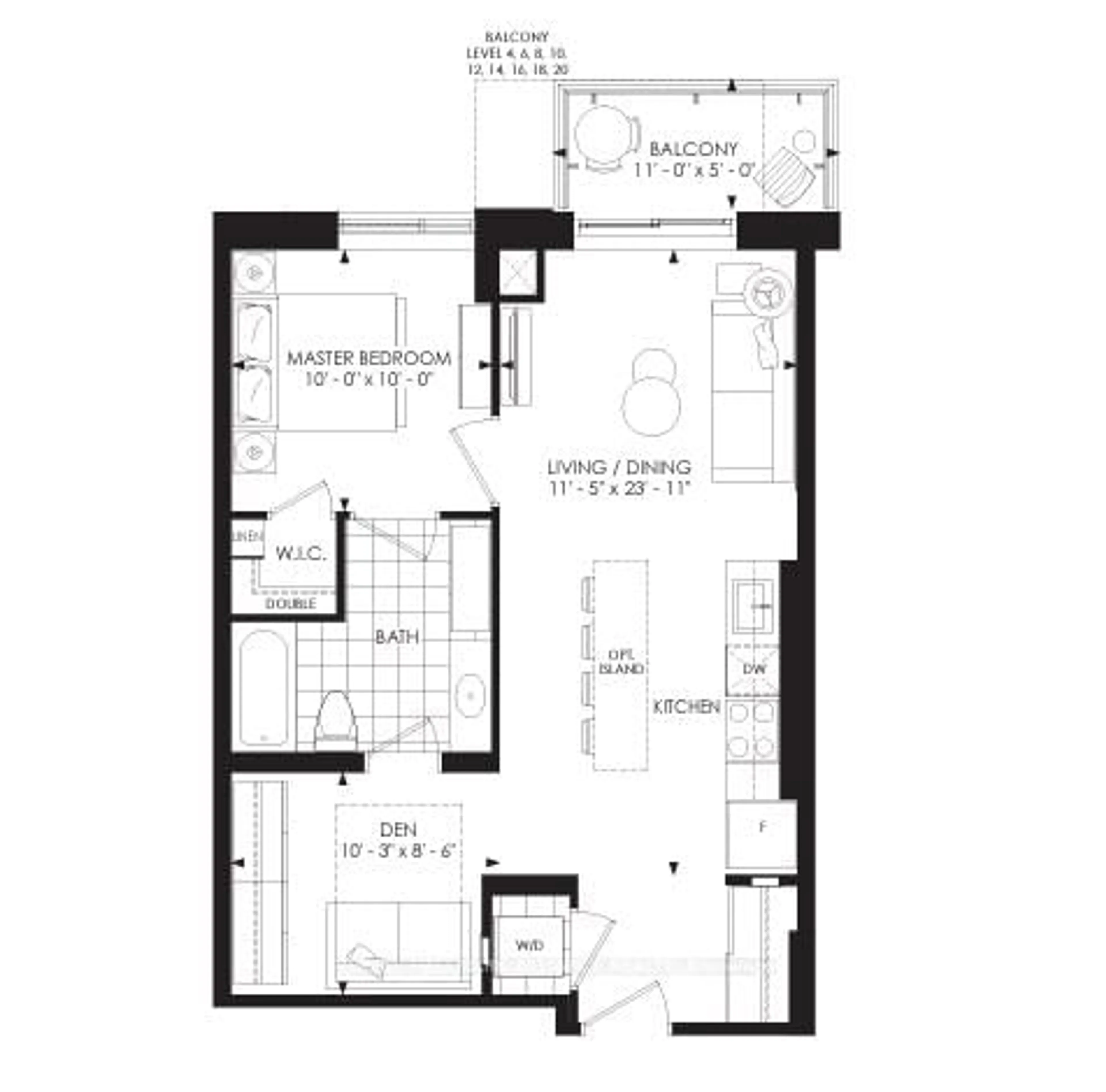 Floor plan for 335 Wheat Boom Dr #812, Oakville Ontario L6H 7X5