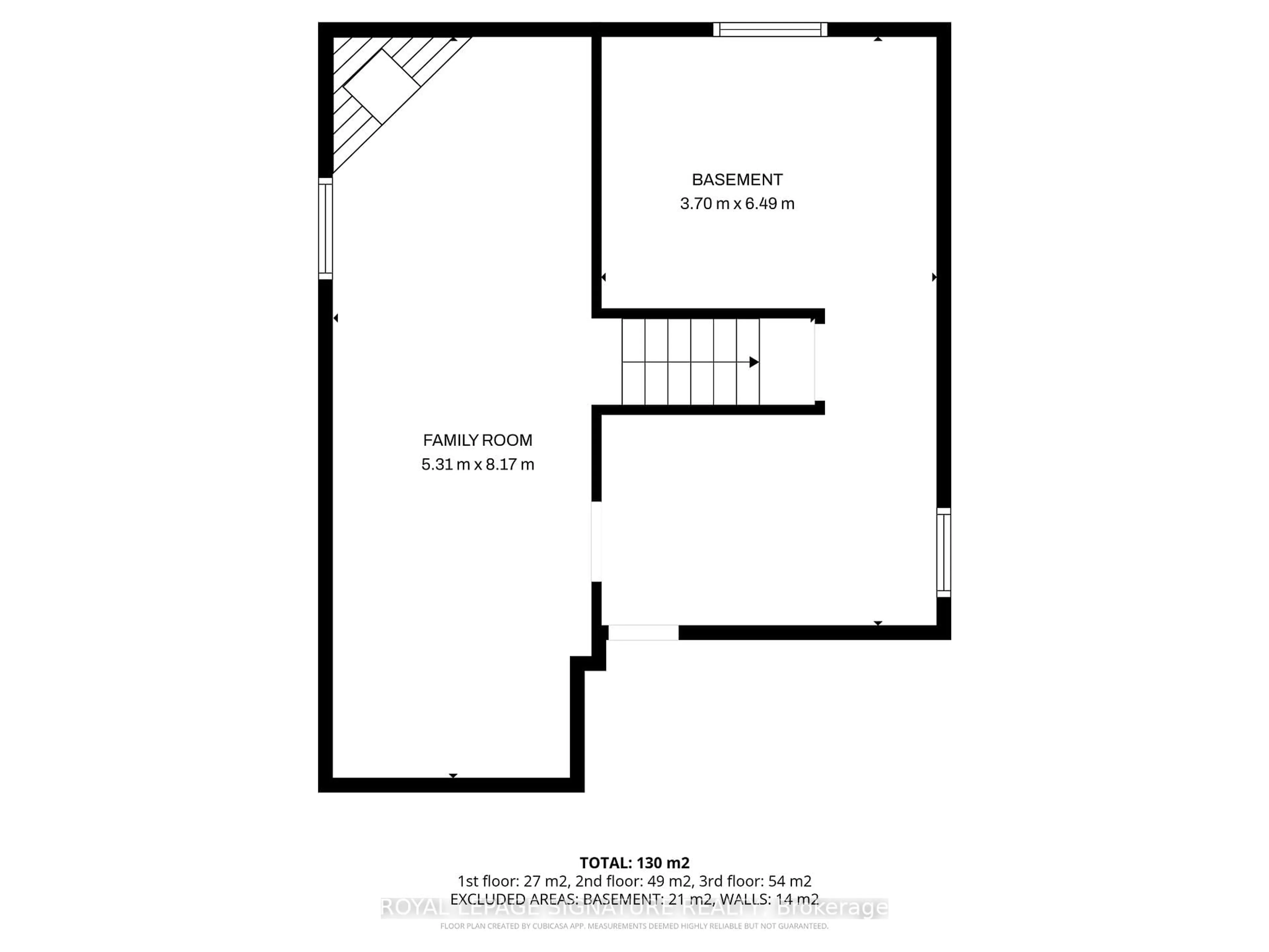 Floor plan for 6448 Colebrook Cres, Mississauga Ontario L5N 3E4