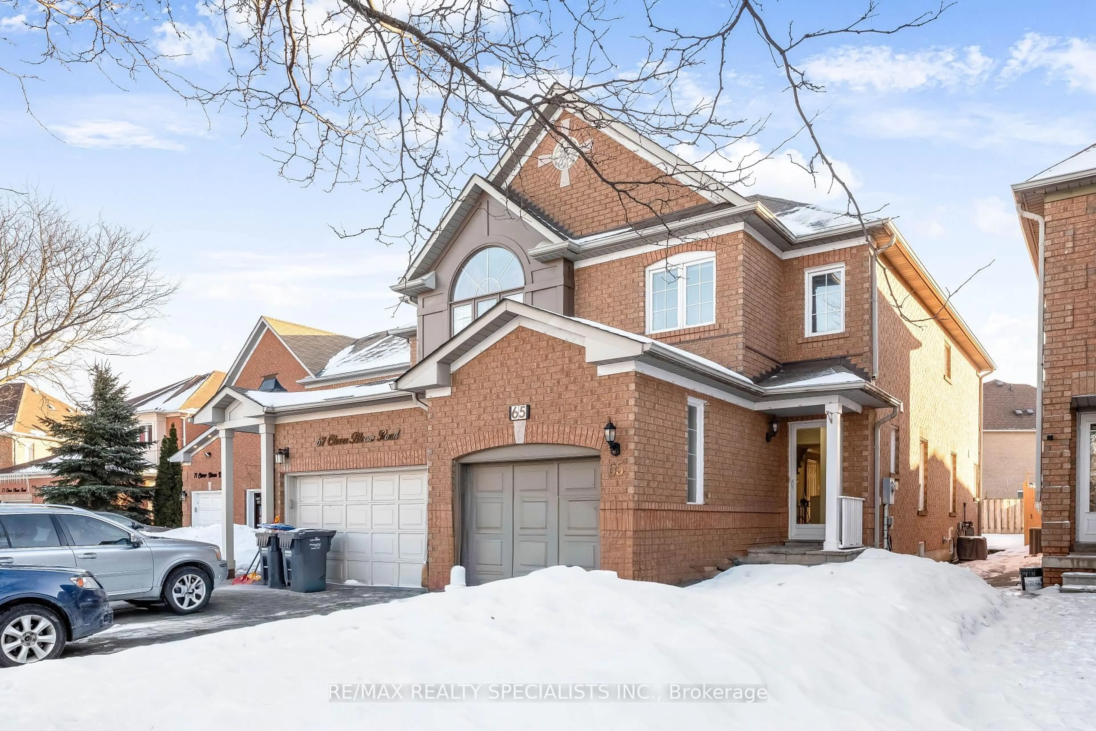 Home with brick exterior material, street for 65 Clover Bloom Rd, Brampton Ontario L6R 1S4