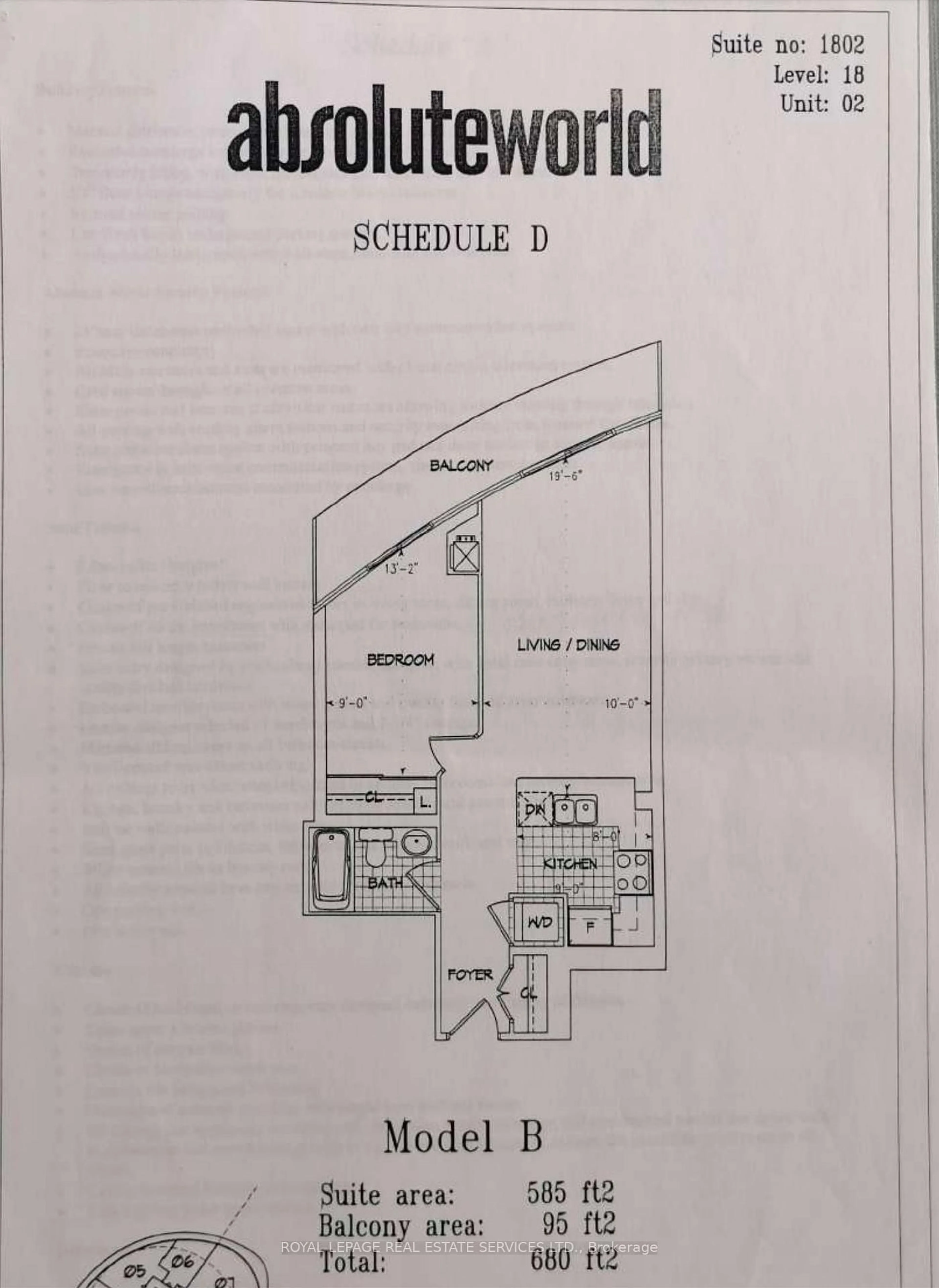 Floor plan for 60 Absolute Ave #1802, Mississauga Ontario L4Z 0A9