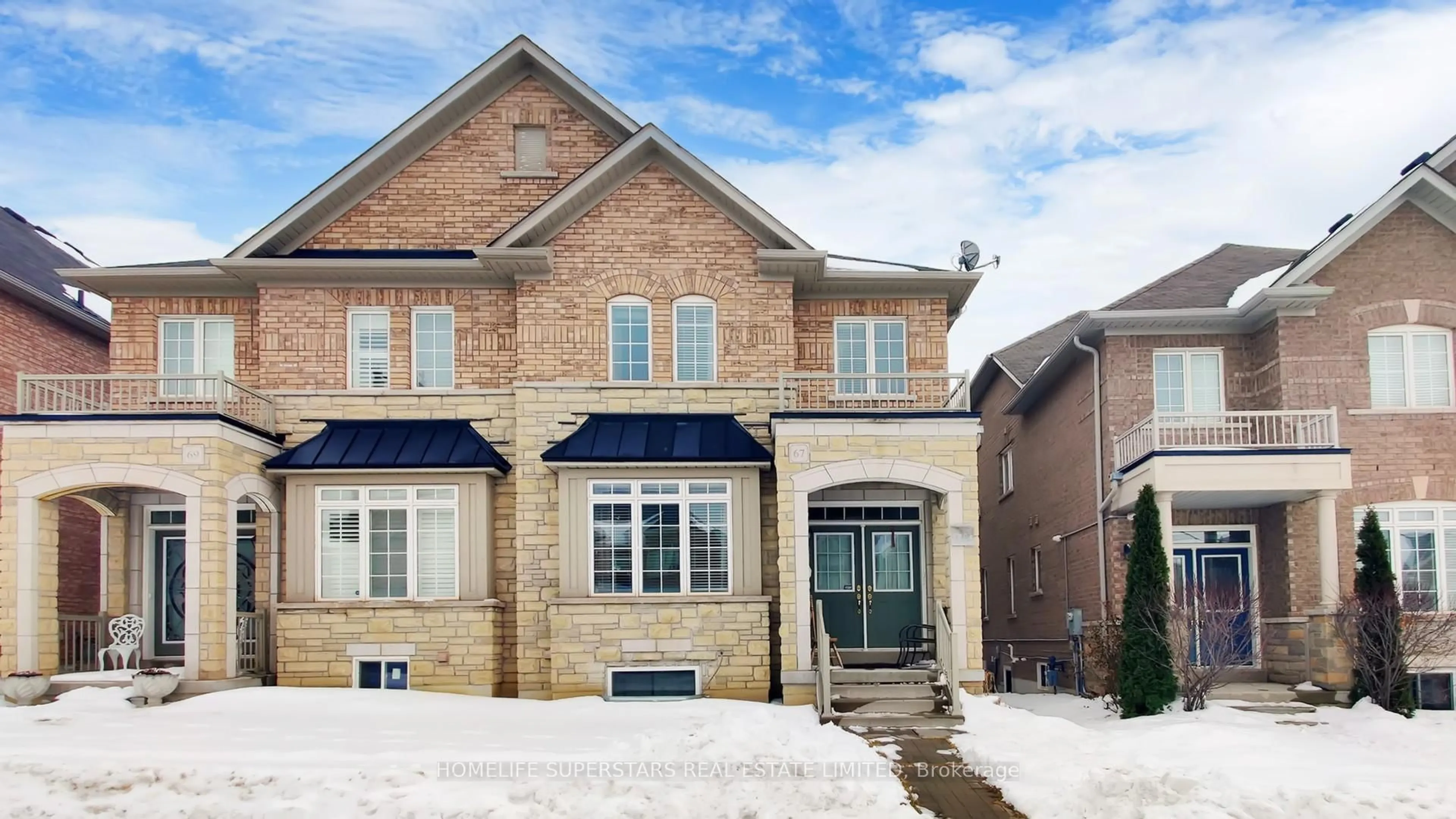 Home with brick exterior material, street for 67 Bonnie Braes Dr, Brampton Ontario L6Y 0Y6