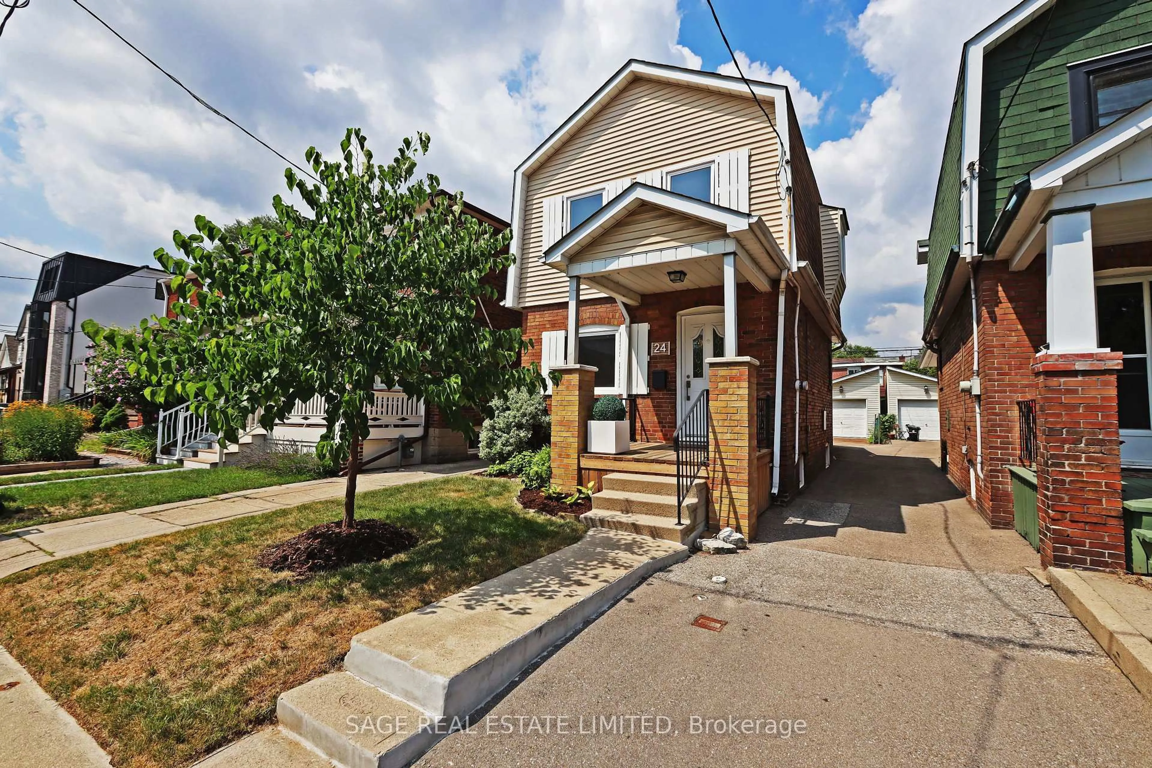 Home with brick exterior material, street for 24 Morland Rd, Toronto Ontario M6S 2M8