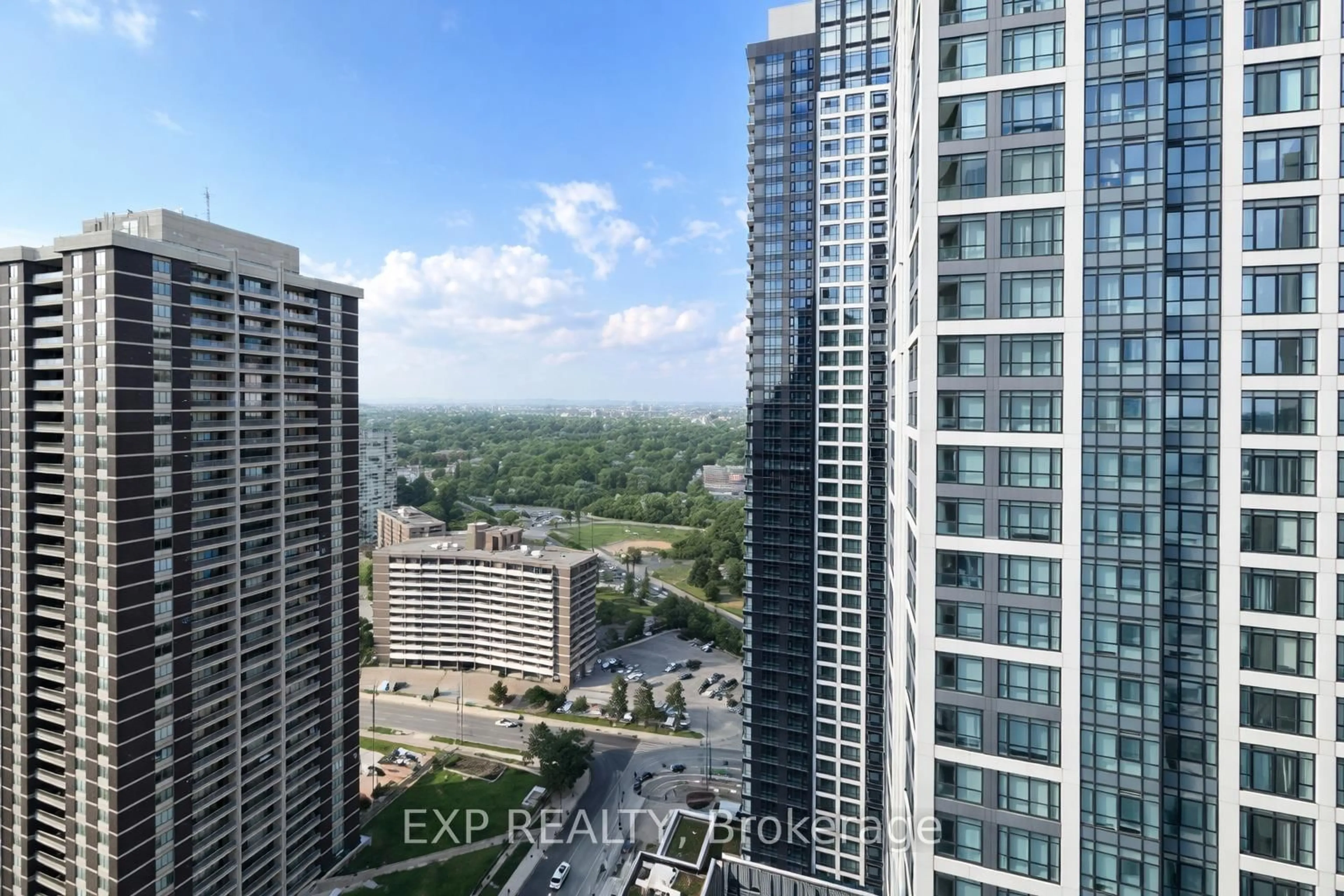 A pic from outside/outdoor area/front of a property/back of a property/a pic from drone, city buildings view from balcony for 9 MABELLE Ave #2919, Toronto Ontario M9A 0E1