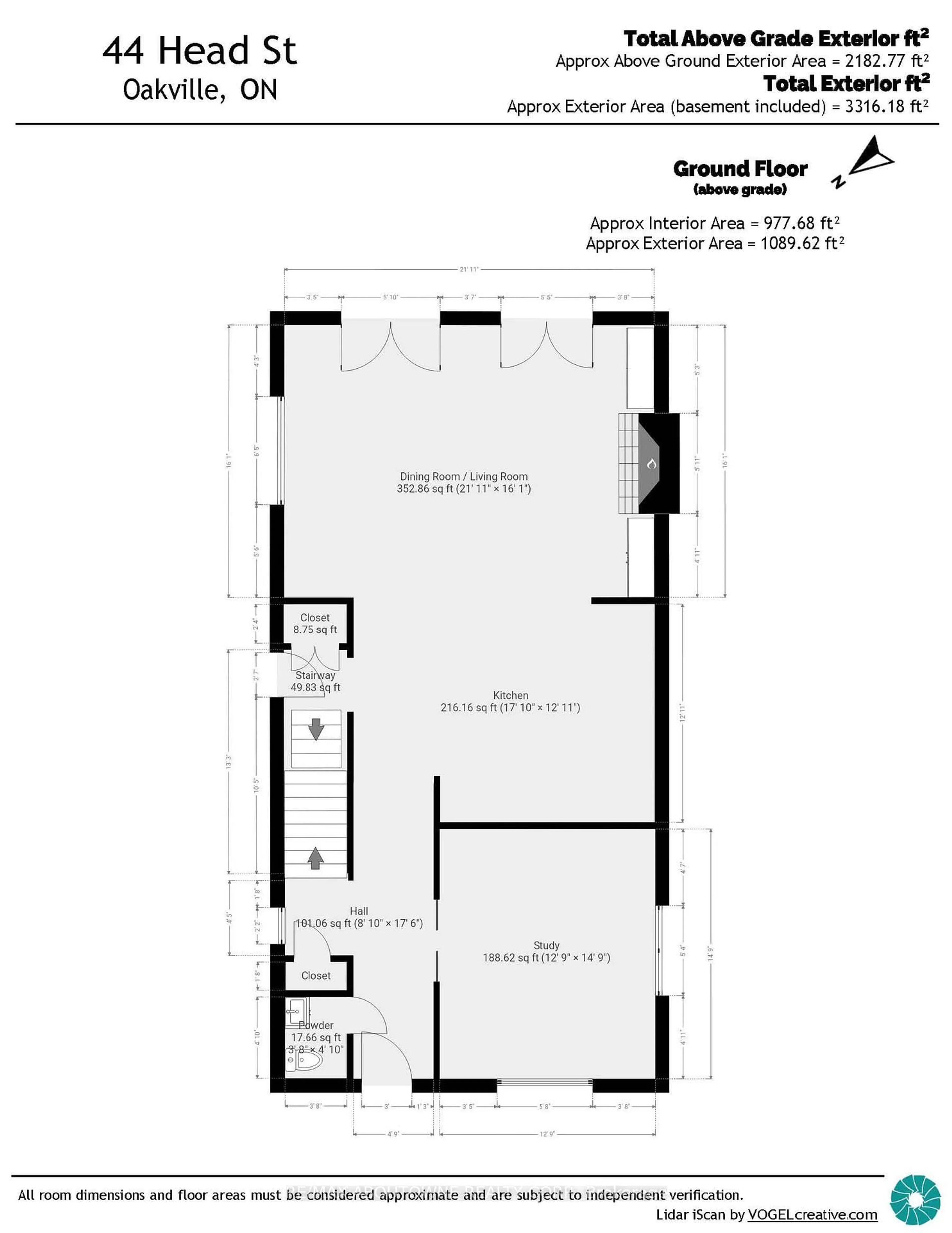 Floor plan for 44 Head St, Oakville Ontario L6K 1L5