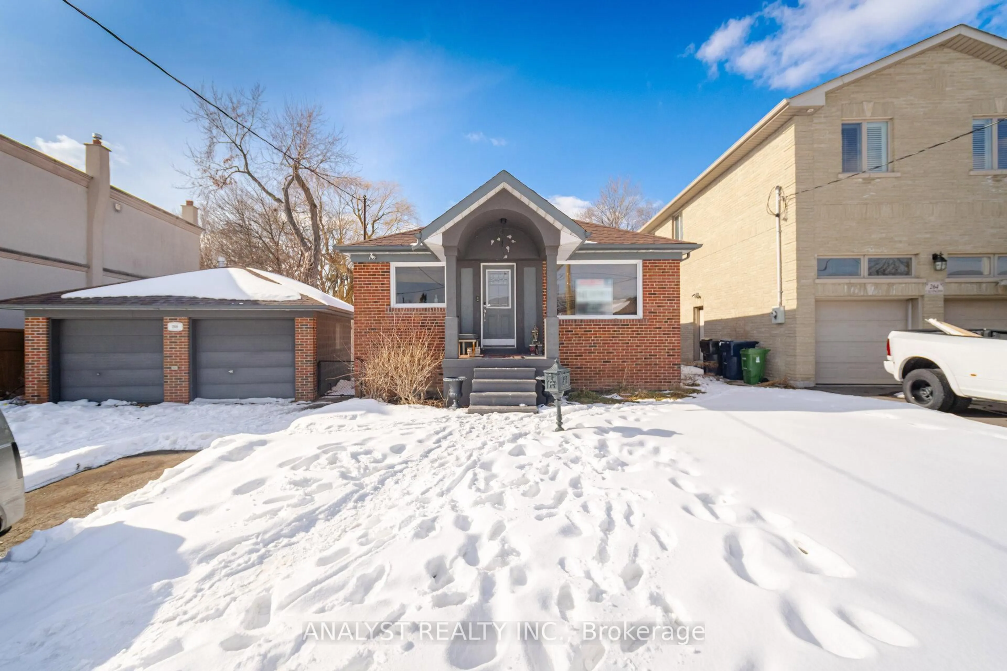 Home with brick exterior material, street for 266 Calvington Dr, Toronto Ontario M3M 2N4